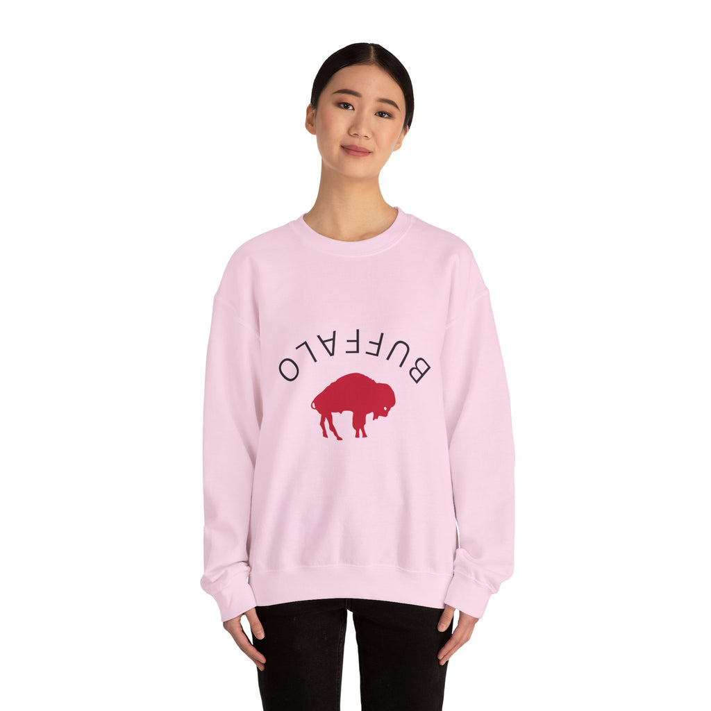 Buffalo Graphic Crewneck Sweatshirt, Cozy Unisex Sweater, Perfect Gift for Nature Lovers, Casual Wear, Spring & Fall Fashion
