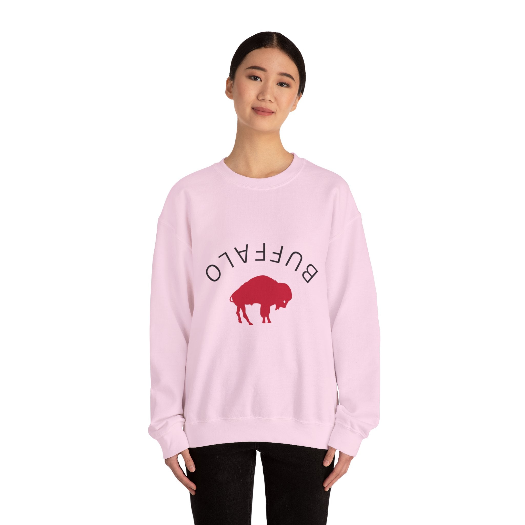 Buffalo Graphic Crewneck Sweatshirt, Cozy Unisex Sweater, Perfect Gift for Nature Lovers, Casual Wear, Spring & Fall Fashion