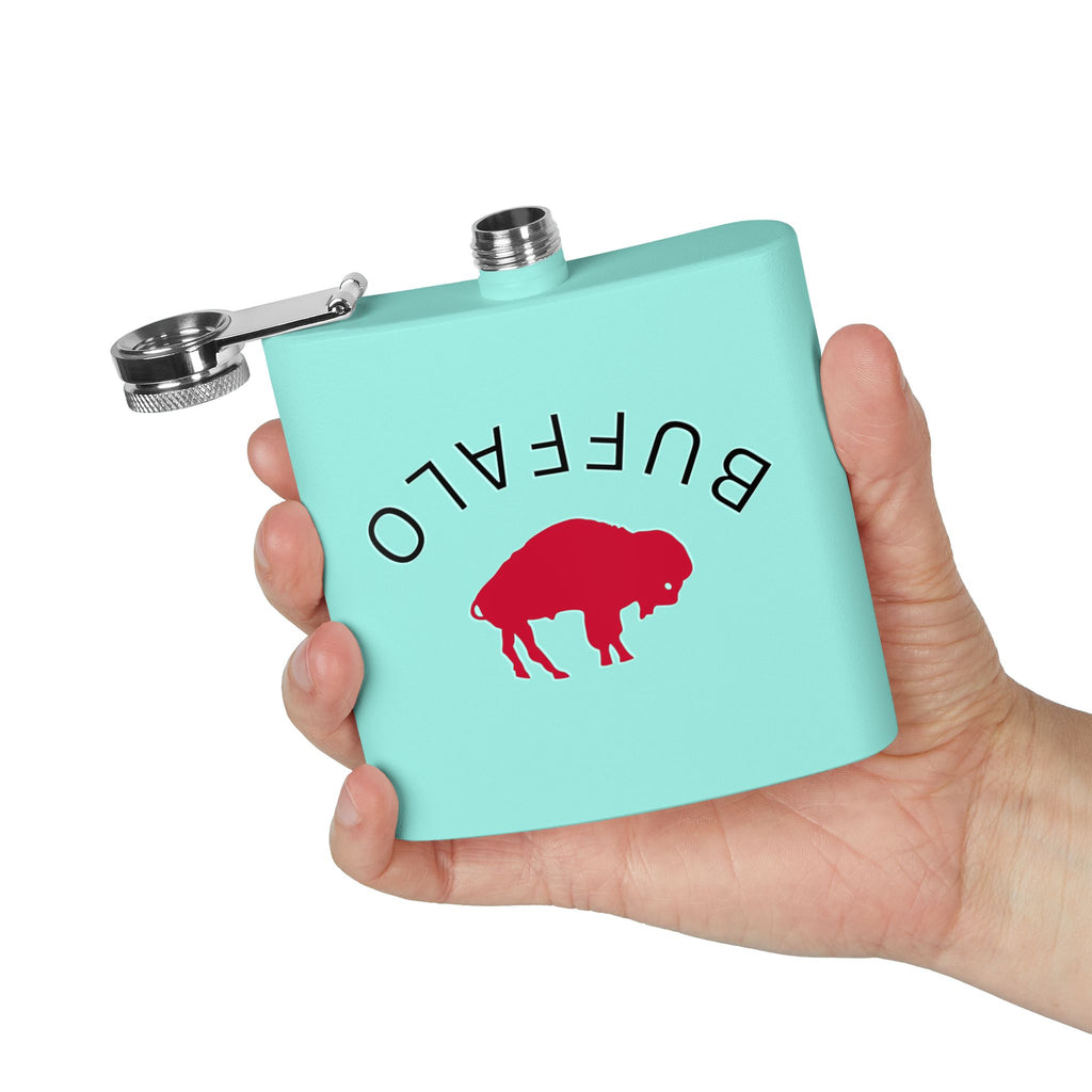 Buffalo Stainless Steel Flask, 6oz - Perfect for Gifts, Camping, Tailgating, Weddings, and Celebrations