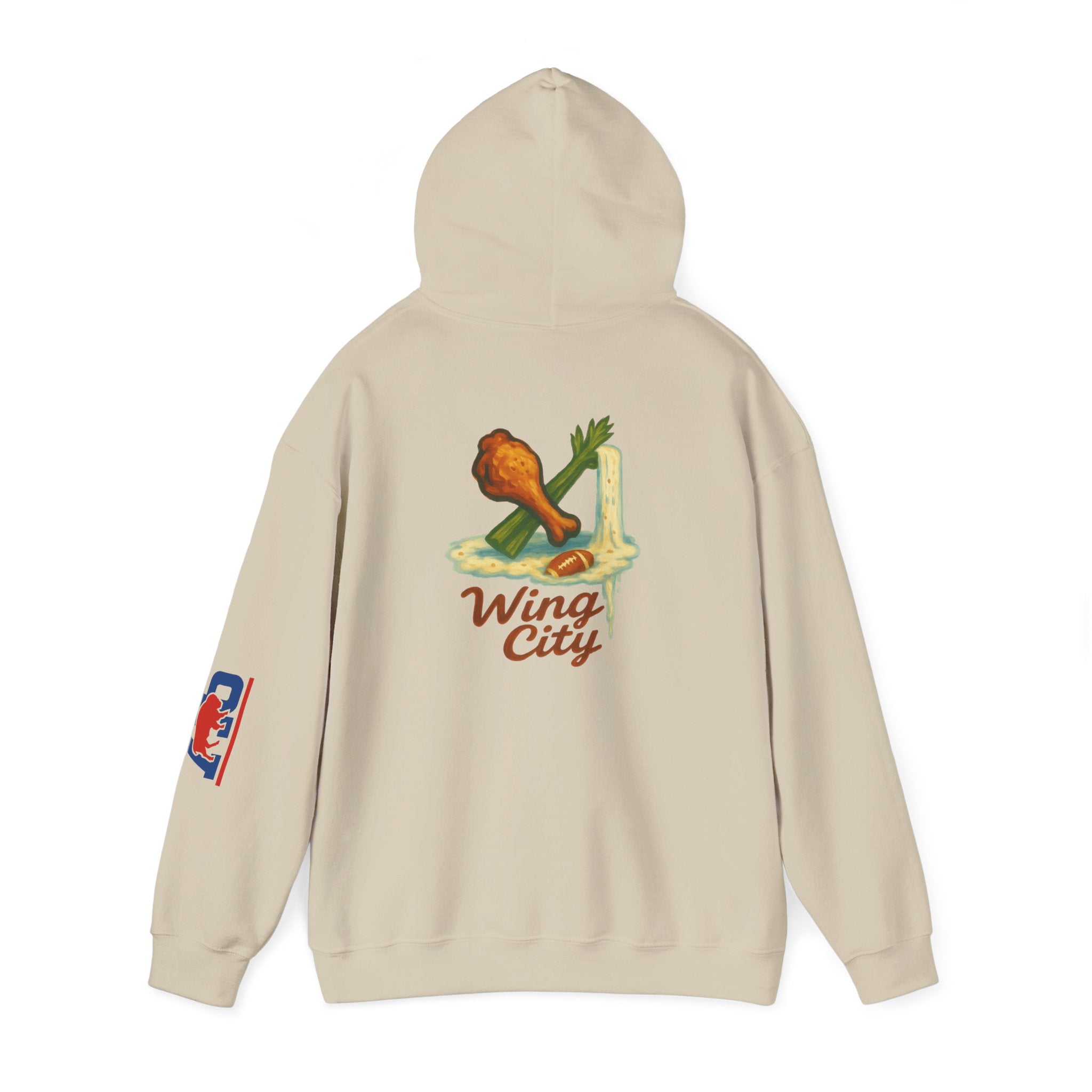 Wing City Hoodie - Retro Chicken Wing Logo Pullover