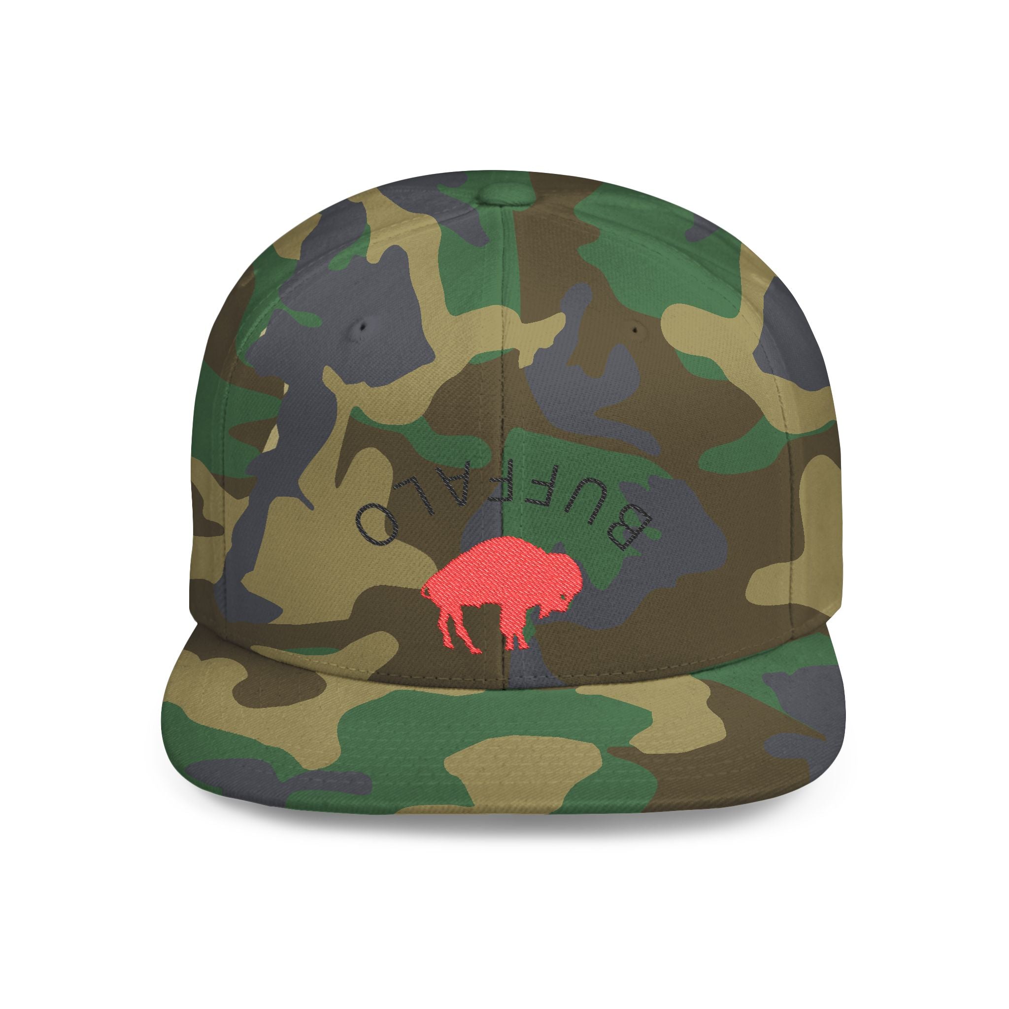 Stylish Buffalo Flat Bill Snapback Hat, Trendy Cap for Outdoor Events, Fashionable Gift for Him/Her, Casual Wear, Summer Accessories