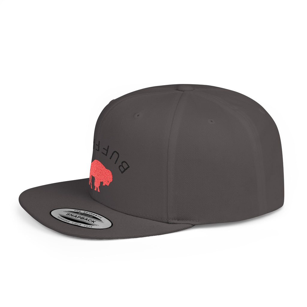 Stylish Buffalo Flat Bill Snapback Hat, Trendy Cap for Outdoor Events, Fashionable Gift for Him/Her, Casual Wear, Summer Accessories
