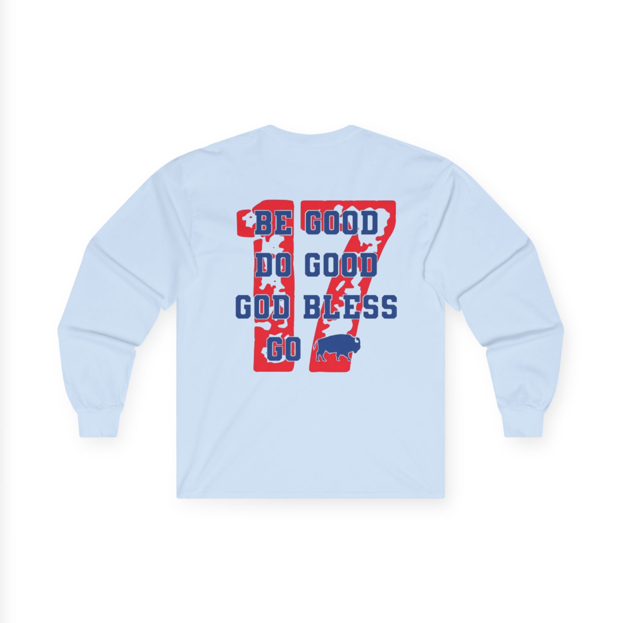 Buffalo Spirit Long Sleeve Tee, Unisex Shirt for Sports Fans, Gift for Game-Day, Celebrations, Casual Wear, Be Good Go Bless