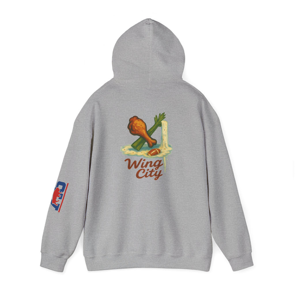 Wing City Hoodie - Retro Chicken Wing Logo Pullover