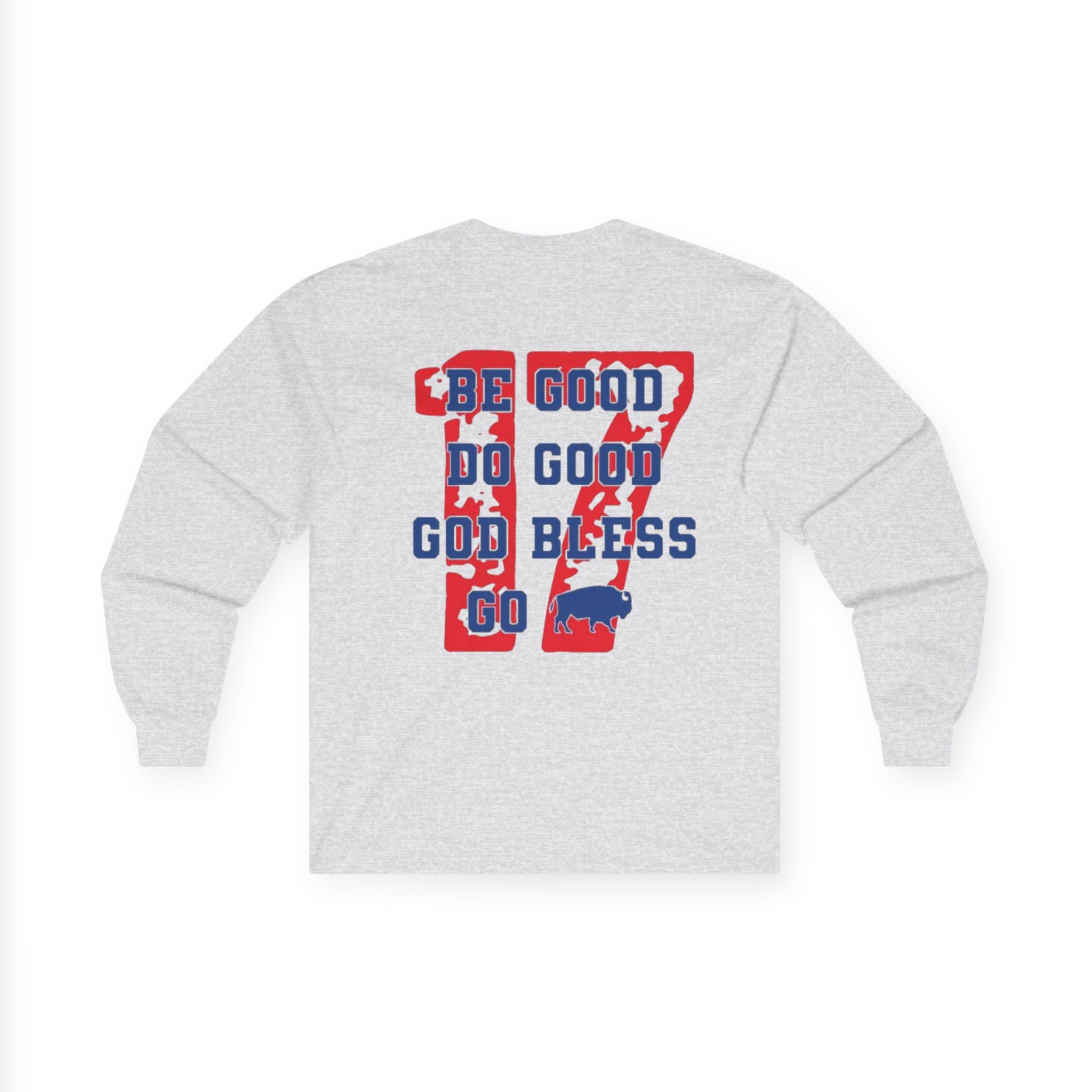 Buffalo Spirit Long Sleeve Tee, Unisex Shirt for Sports Fans, Gift for Game-Day, Celebrations, Casual Wear, Be Good Go Bless
