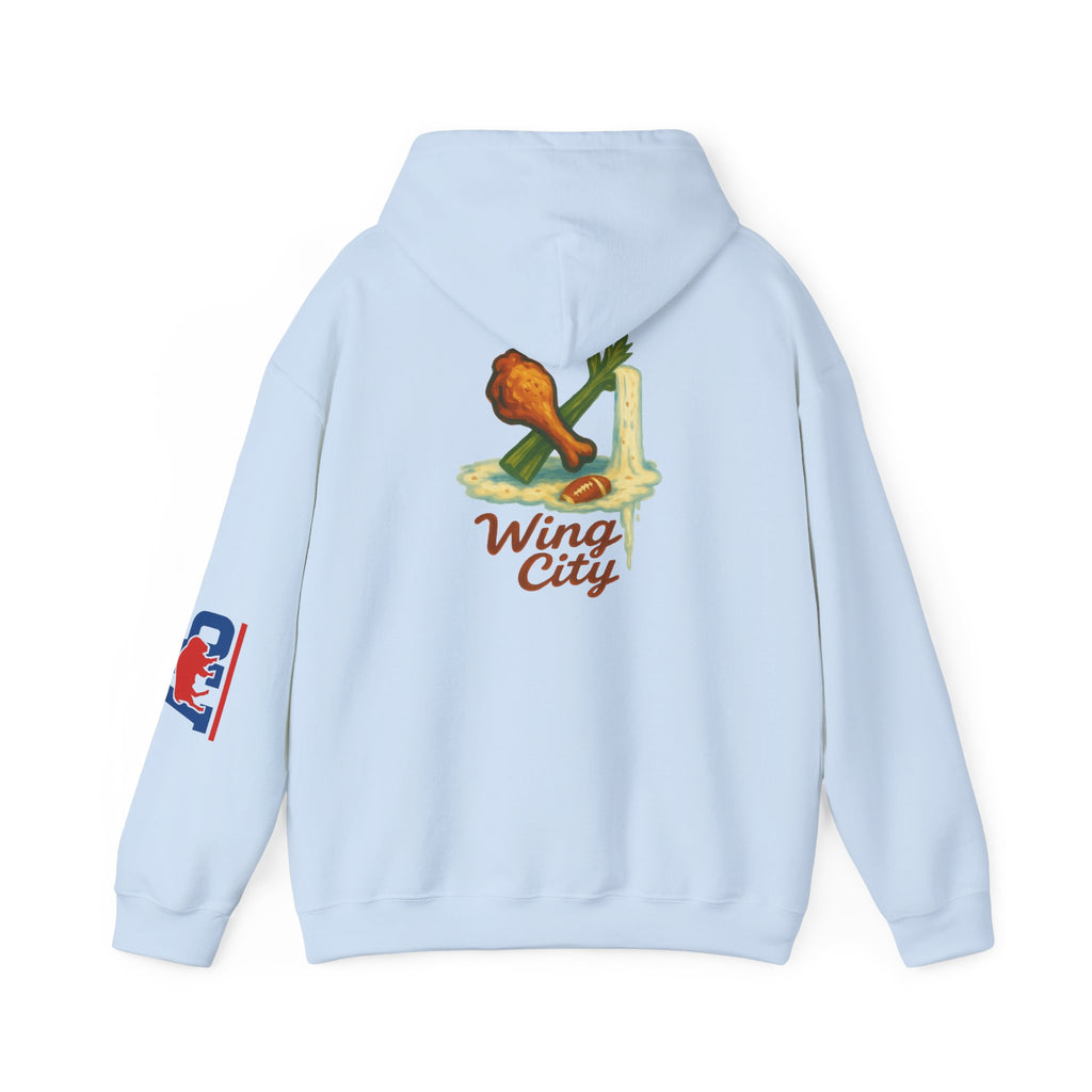 Wing City Hoodie - Retro Chicken Wing Logo Pullover