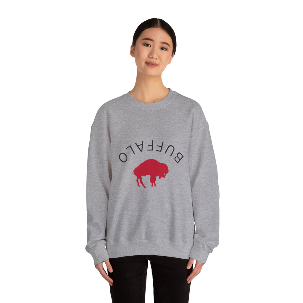 Buffalo Graphic Crewneck Sweatshirt, Cozy Unisex Sweater, Perfect Gift for Nature Lovers, Casual Wear, Spring & Fall Fashion