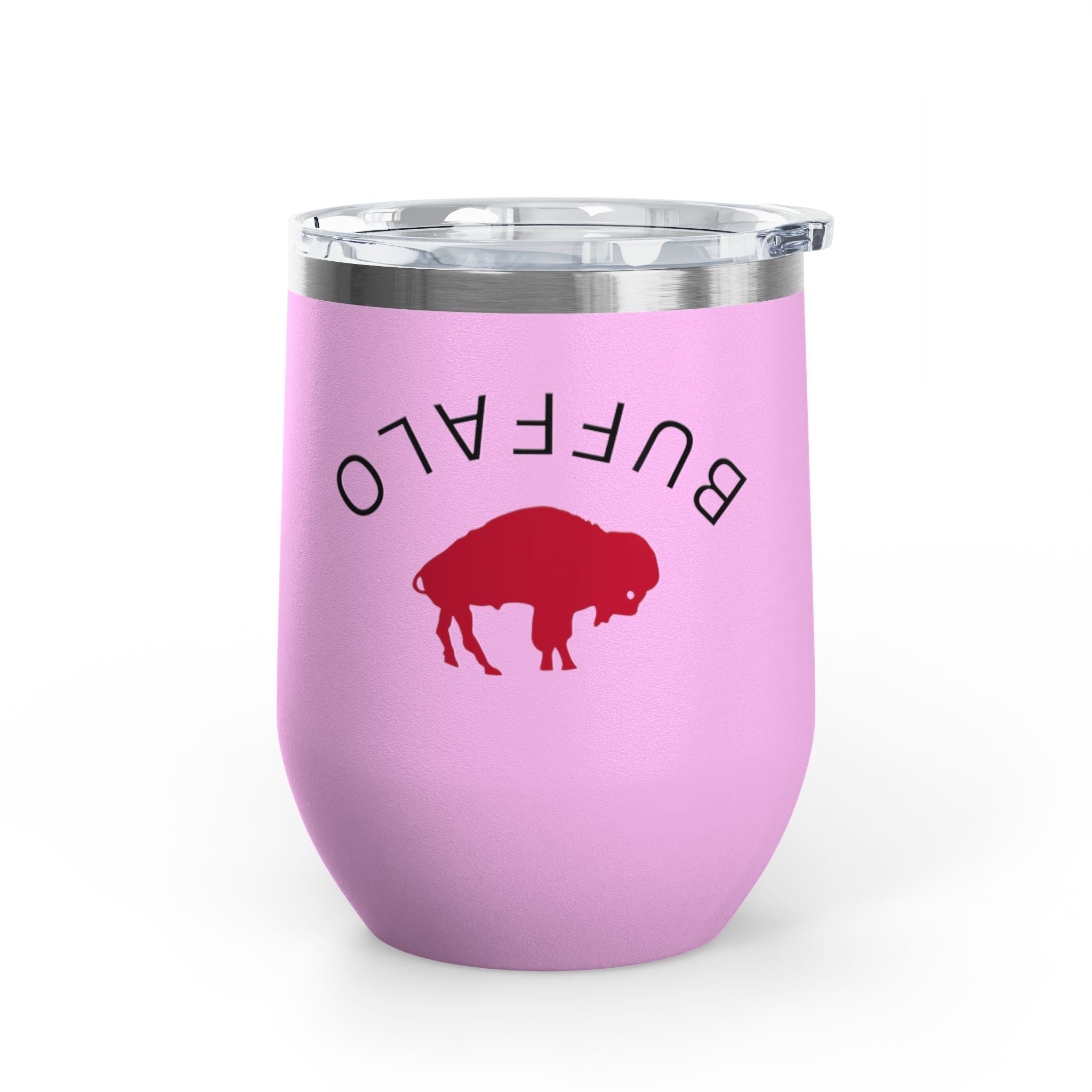 Buffalo Wine Tumbler, 12oz Insulated Drinkware for Wine Lovers, Gifts for Her, Home Bar Essentials, Outdoor Fun