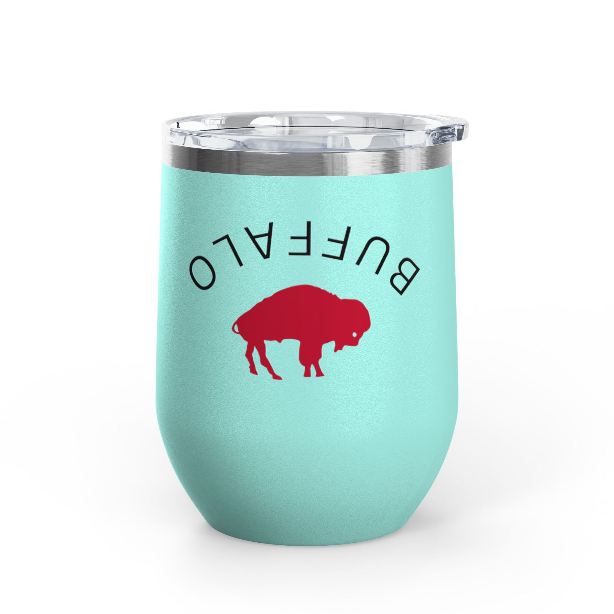 Buffalo Wine Tumbler, 12oz Insulated Drinkware for Wine Lovers, Gifts for Her, Home Bar Essentials, Outdoor Fun