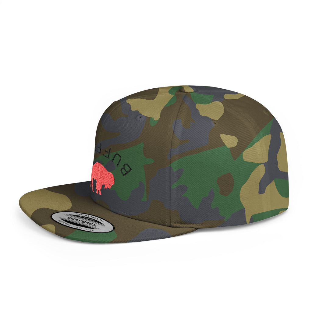 Stylish Buffalo Flat Bill Snapback Hat, Trendy Cap for Outdoor Events, Fashionable Gift for Him/Her, Casual Wear, Summer Accessories