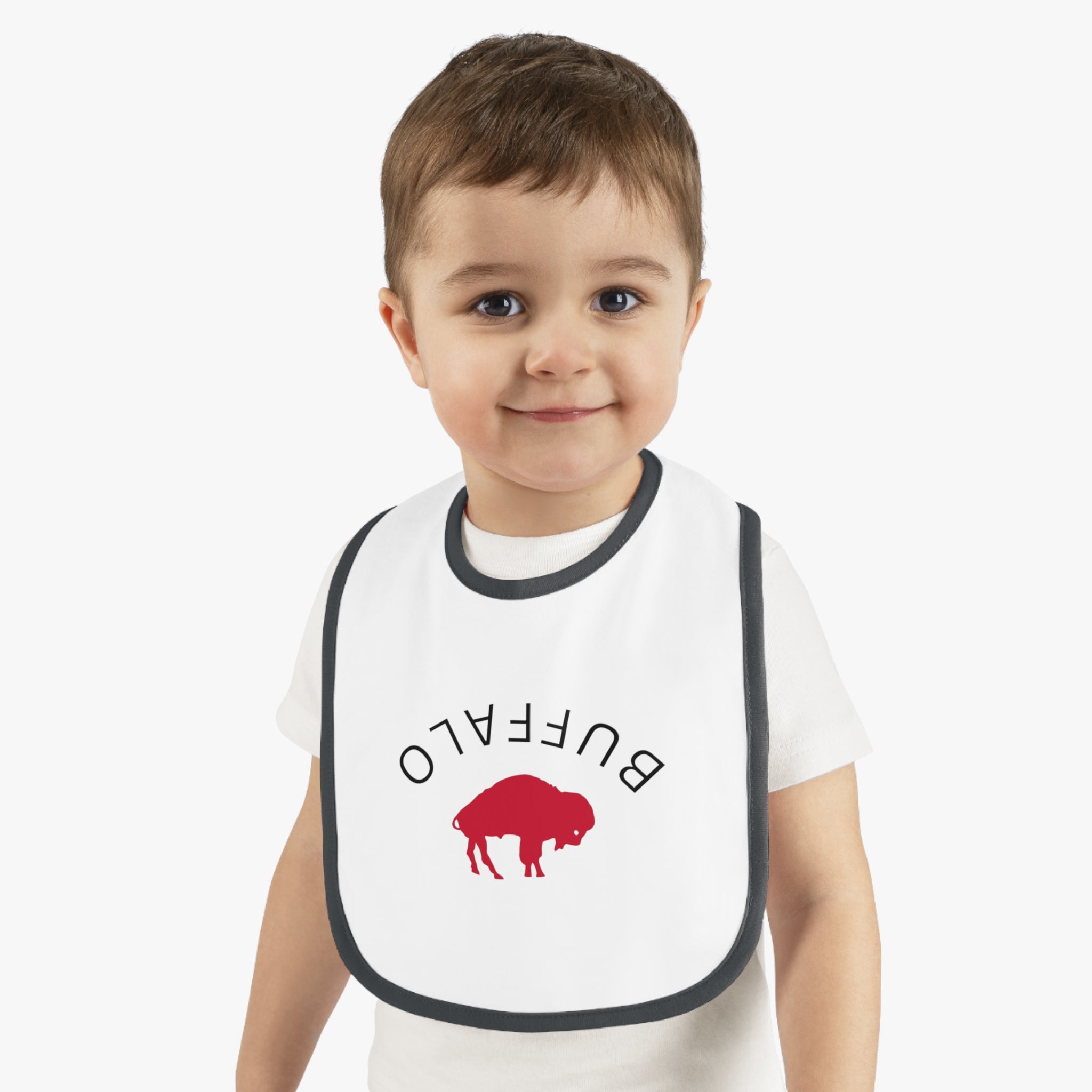 Bills Baby Bib with Contrast Trim - Perfect for Game Day, Baby Shower Gift, Toddler Cheer Gear, Sports Fan Accessories, Cute Baby Outfit