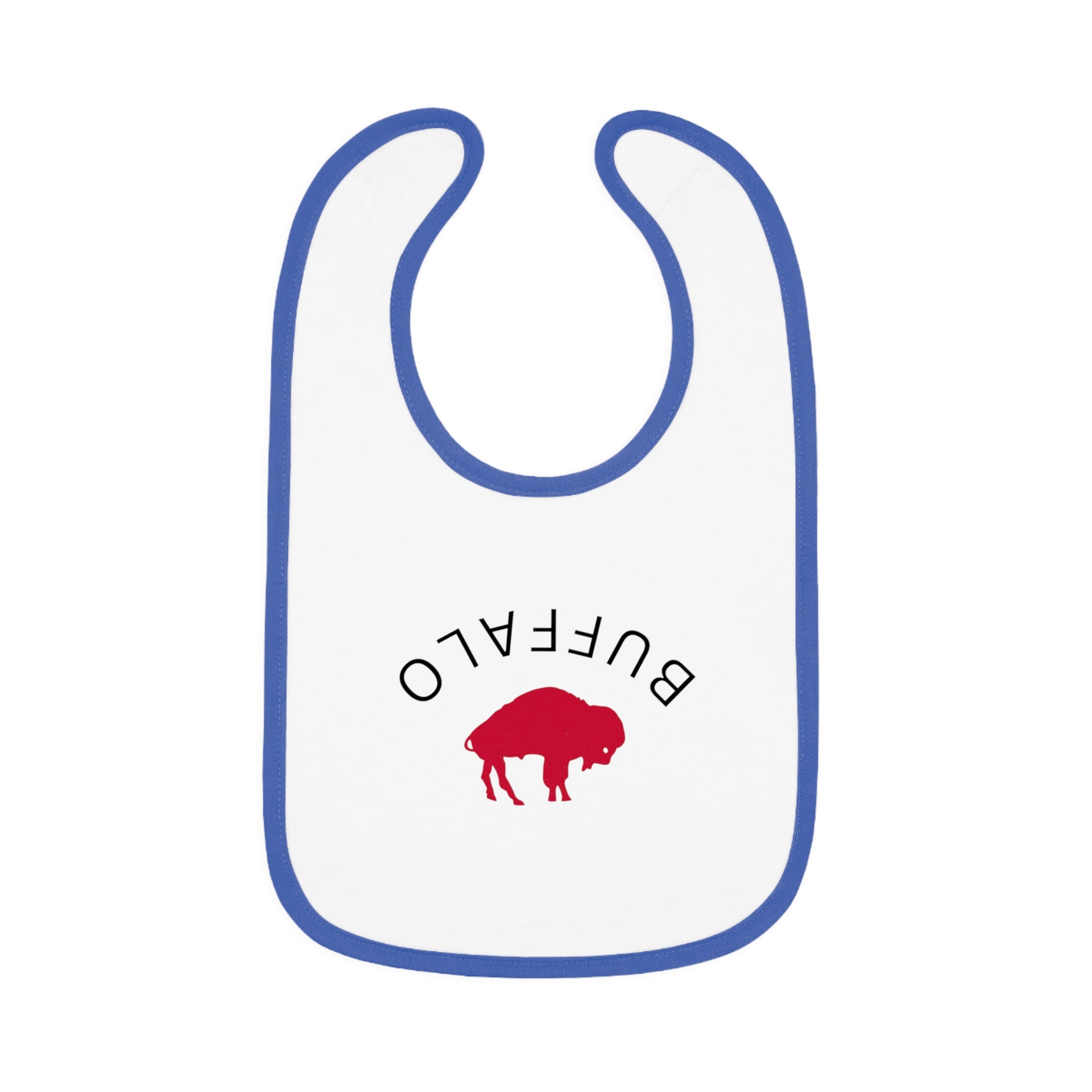 Bills Baby Bib with Contrast Trim - Perfect for Game Day, Baby Shower Gift, Toddler Cheer Gear, Sports Fan Accessories, Cute Baby Outfit