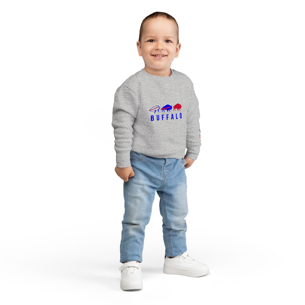 Buffalo Spirit Toddler Sweatshirt | Cute Kids Apparel for Game Day, Family Gatherings, Birthdays, and All Occasions