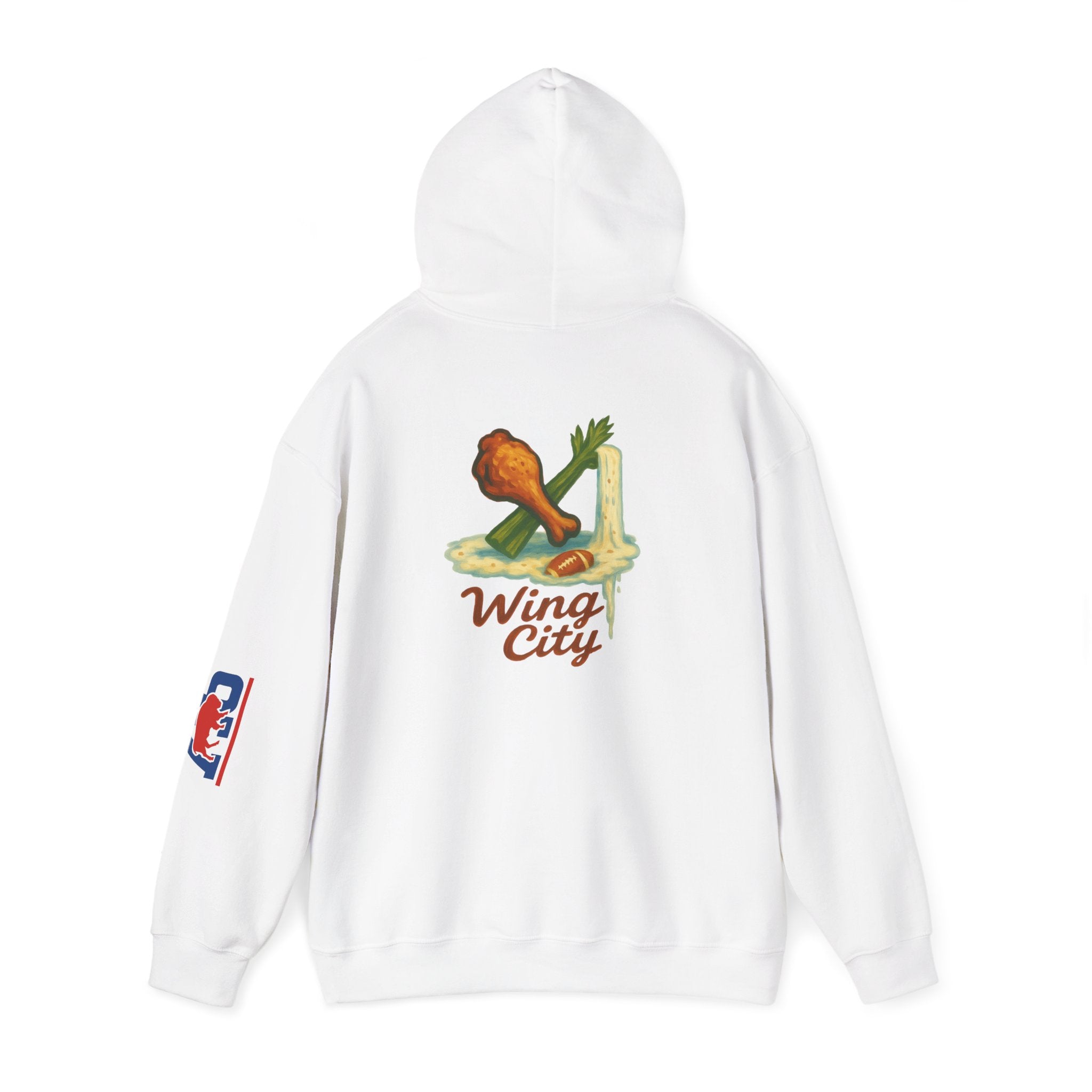Wing City Hoodie - Retro Chicken Wing Logo Pullover