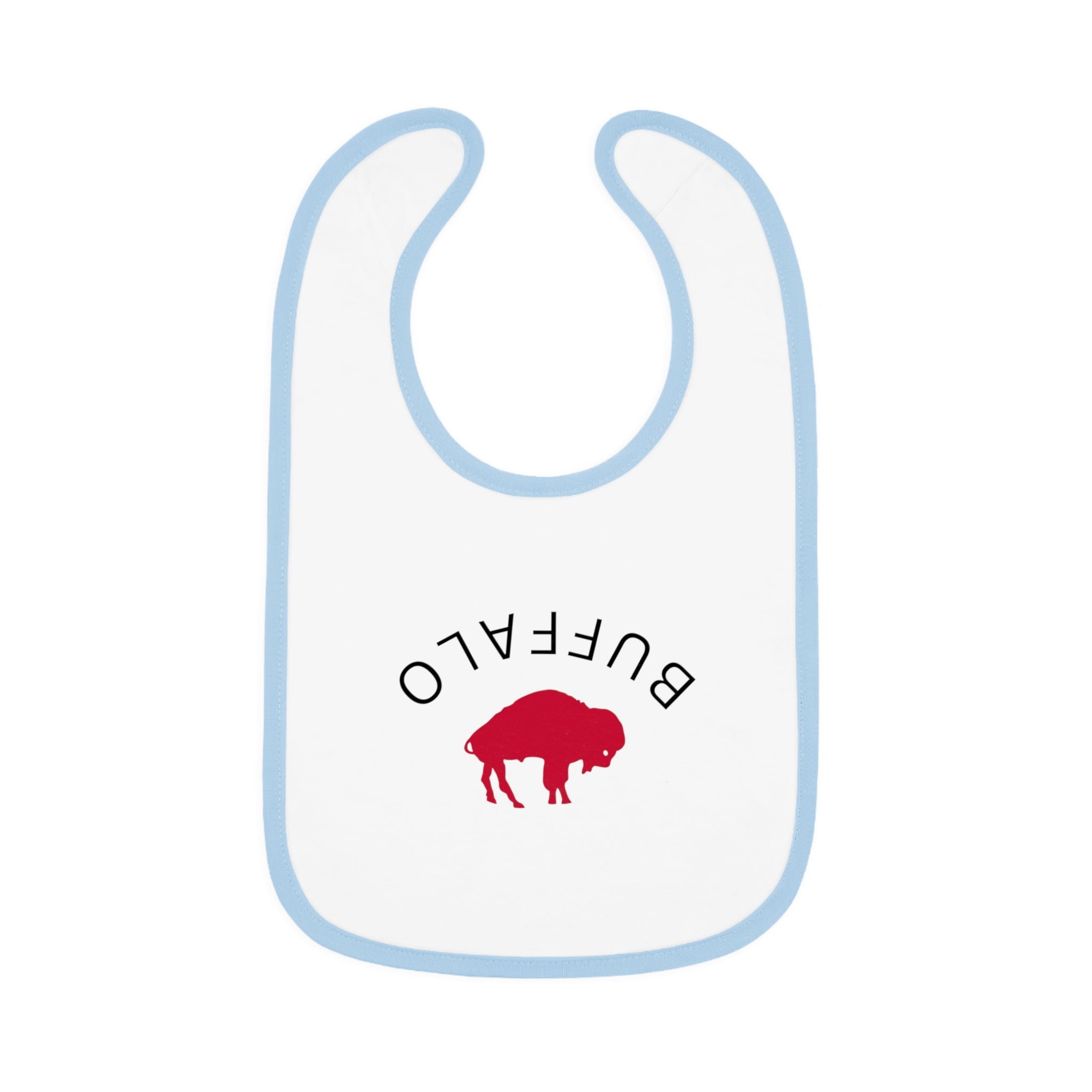 Bills Baby Bib with Contrast Trim - Perfect for Game Day, Baby Shower Gift, Toddler Cheer Gear, Sports Fan Accessories, Cute Baby Outfit