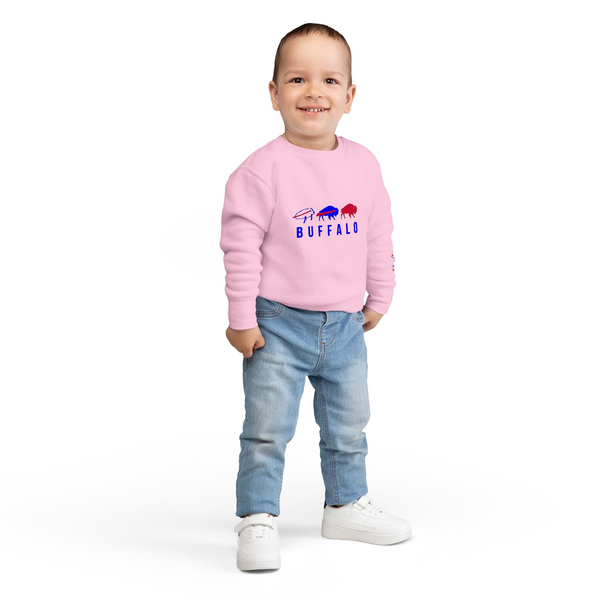 Buffalo Spirit Toddler Sweatshirt | Cute Kids Apparel for Game Day, Family Gatherings, Birthdays, and All Occasions