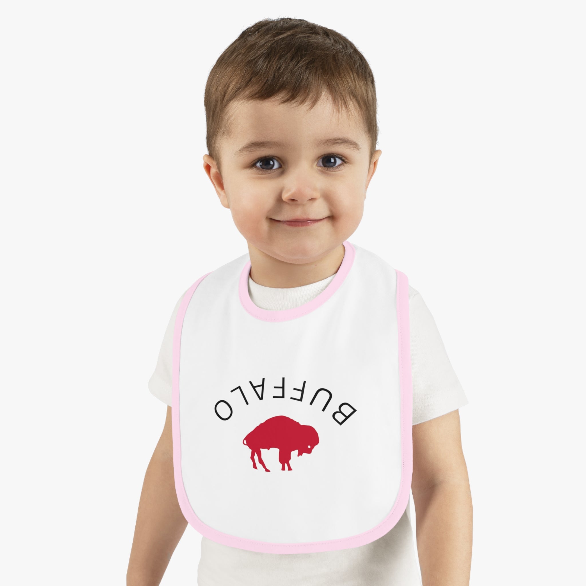 Bills Baby Bib with Contrast Trim - Perfect for Game Day, Baby Shower Gift, Toddler Cheer Gear, Sports Fan Accessories, Cute Baby Outfit