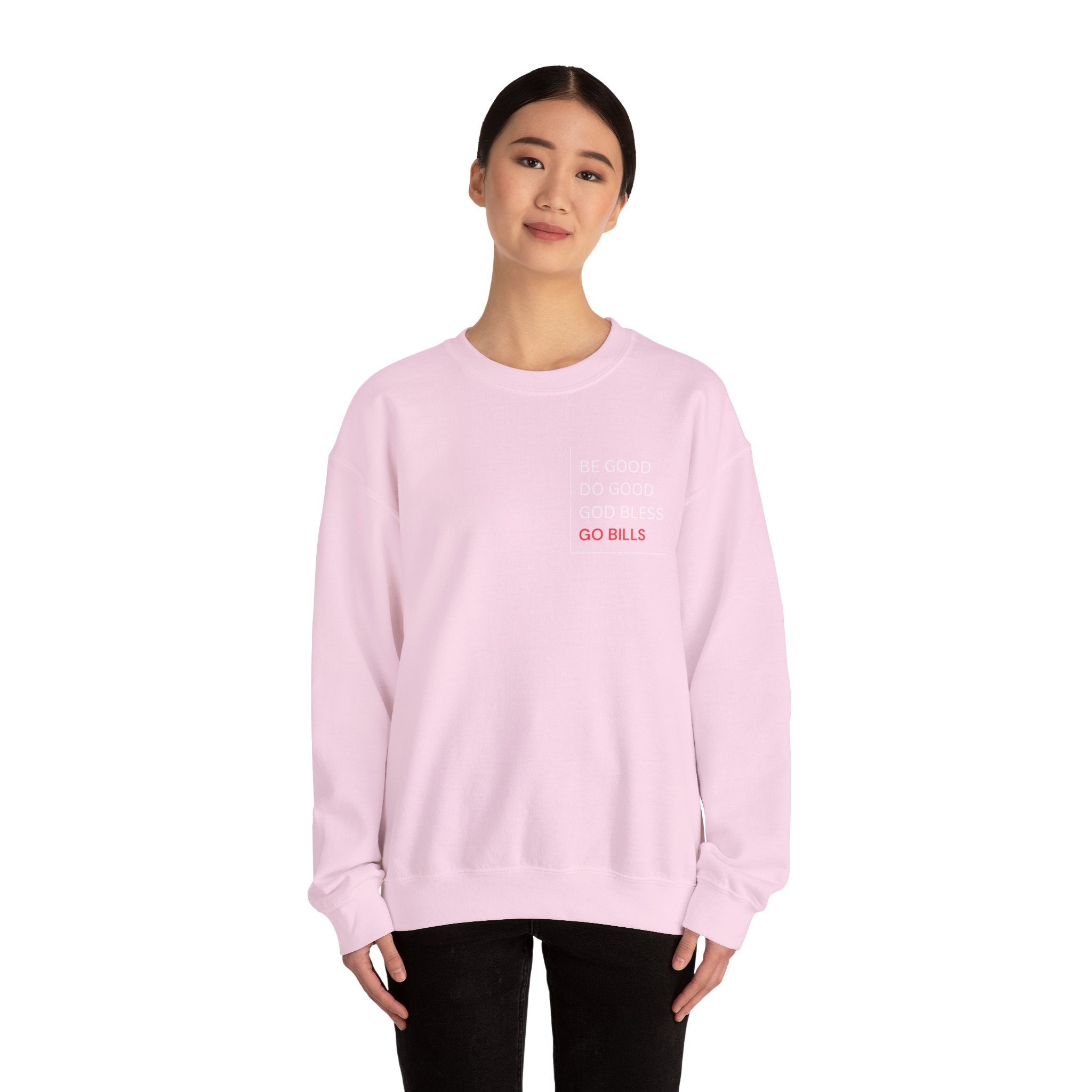 Buffalo Bills Inspired Sweatshirt | Be Good Do Good God Bless Crewneck | Perfect for Game Day, Tailgating, Sports Fans, Cozy Fashion