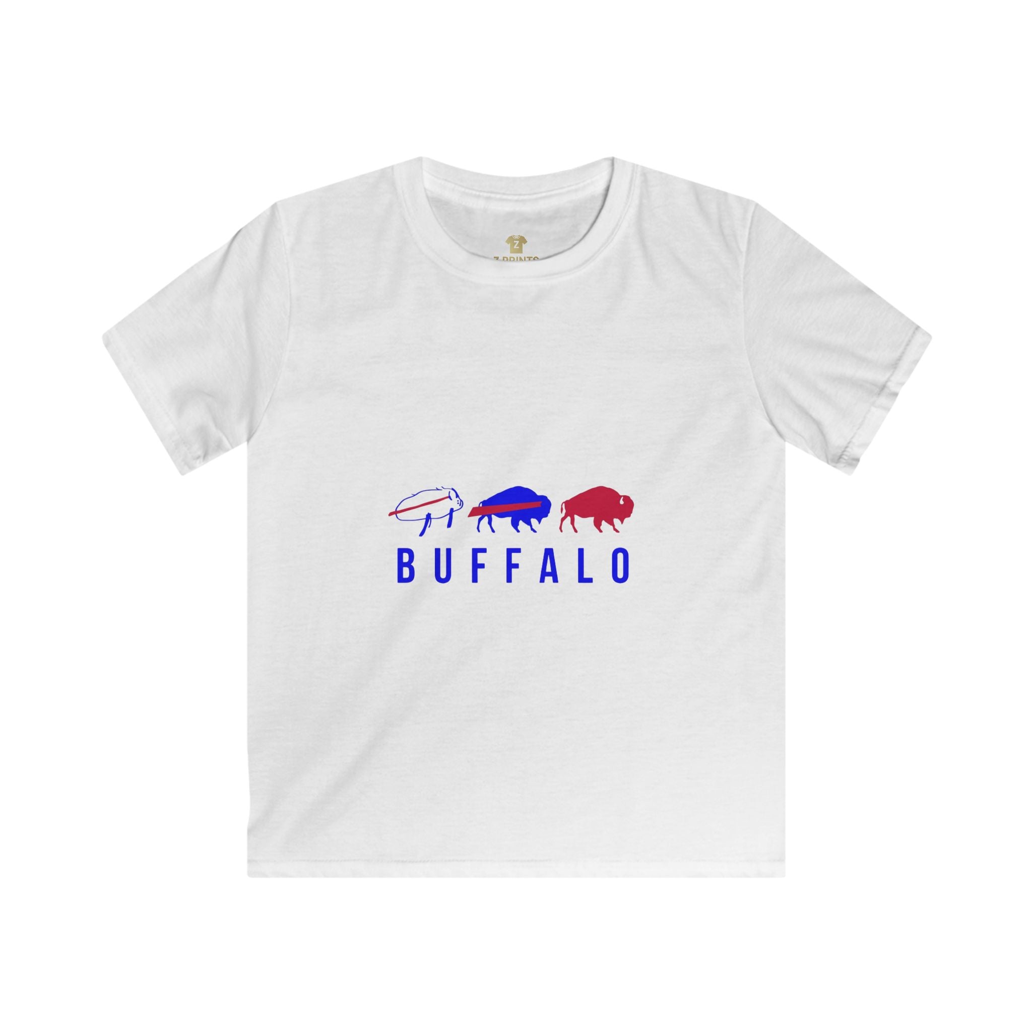 Buffalo Spirit Kids Softstyle Tee - Fun, Inspirational, Team Spirit Shirt, Perfect for Gifts, Sports Events, or Family Gatherings