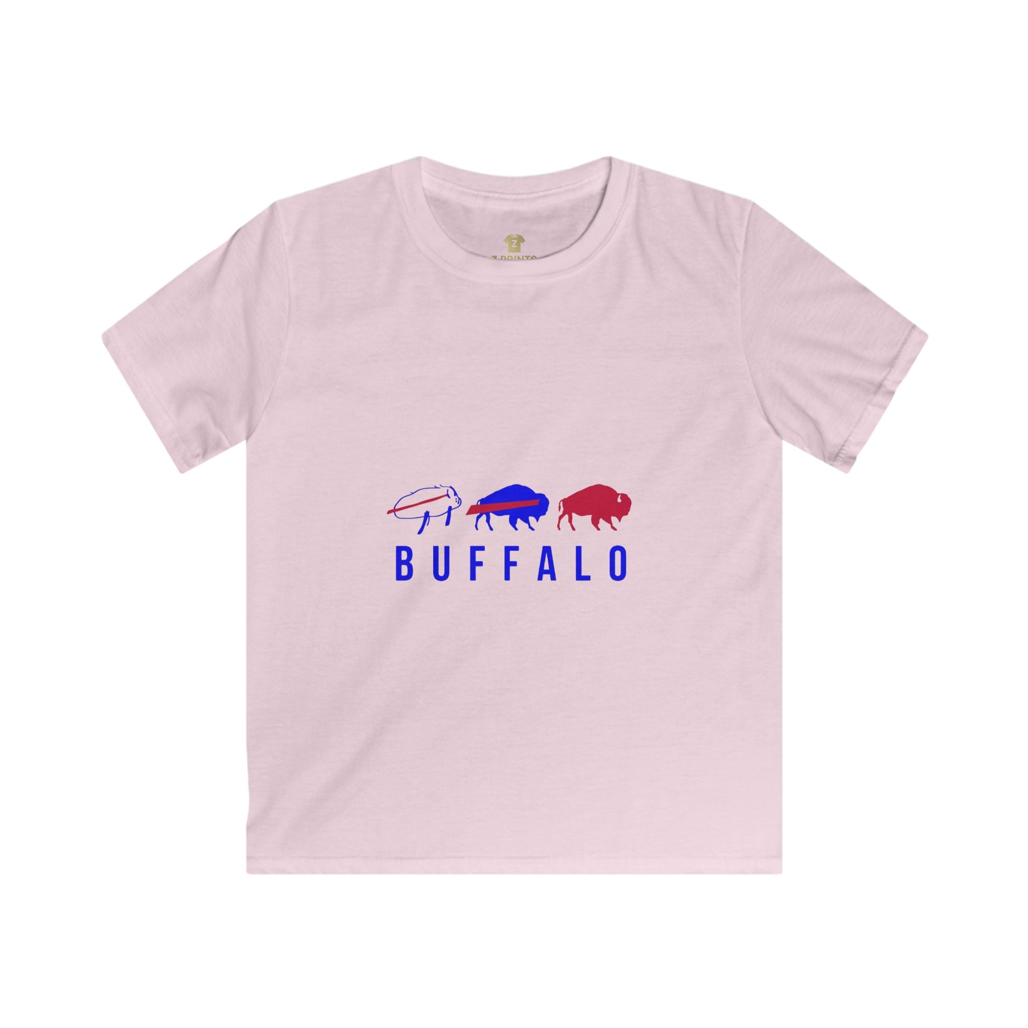 Buffalo Spirit Kids Softstyle Tee - Fun, Inspirational, Team Spirit Shirt, Perfect for Gifts, Sports Events, or Family Gatherings