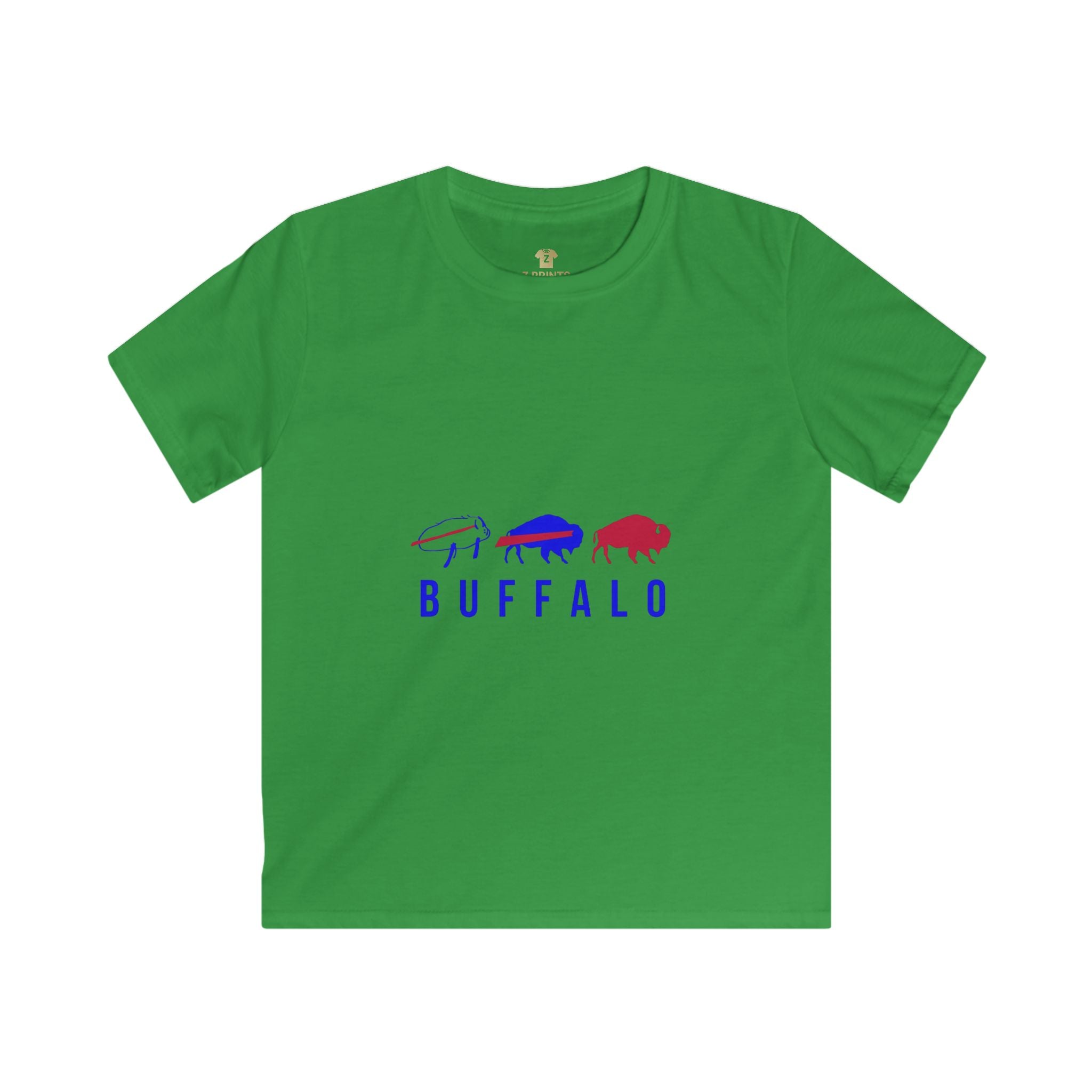 Buffalo Spirit Kids Softstyle Tee - Fun, Inspirational, Team Spirit Shirt, Perfect for Gifts, Sports Events, or Family Gatherings