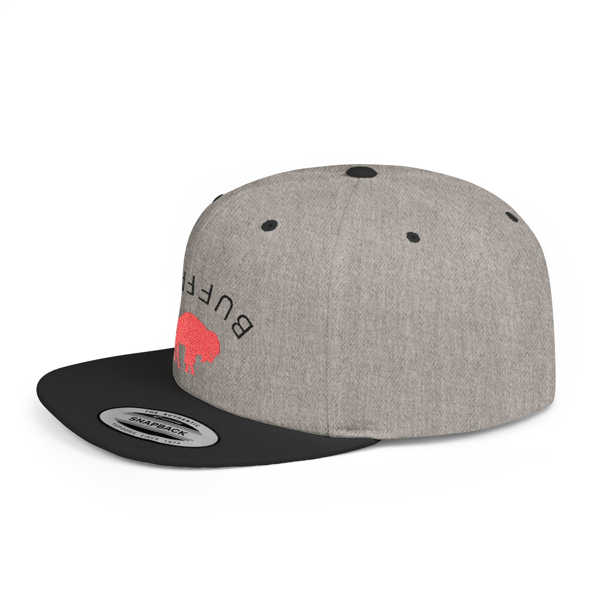 Stylish Buffalo Flat Bill Snapback Hat, Trendy Cap for Outdoor Events, Fashionable Gift for Him/Her, Casual Wear, Summer Accessories