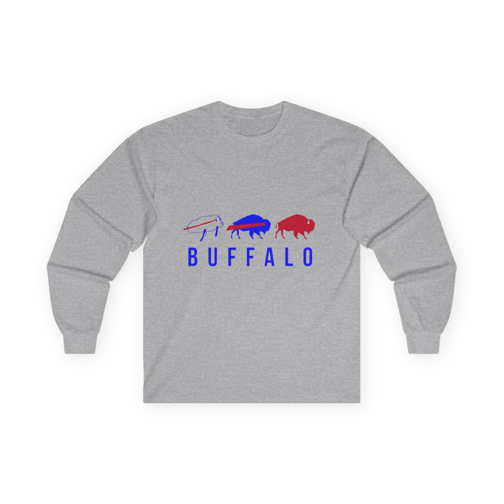 Buffalo Spirit Long Sleeve Tee, Unisex Shirt for Sports Fans, Gift for Game-Day, Celebrations, Casual Wear, Be Good Go Bless