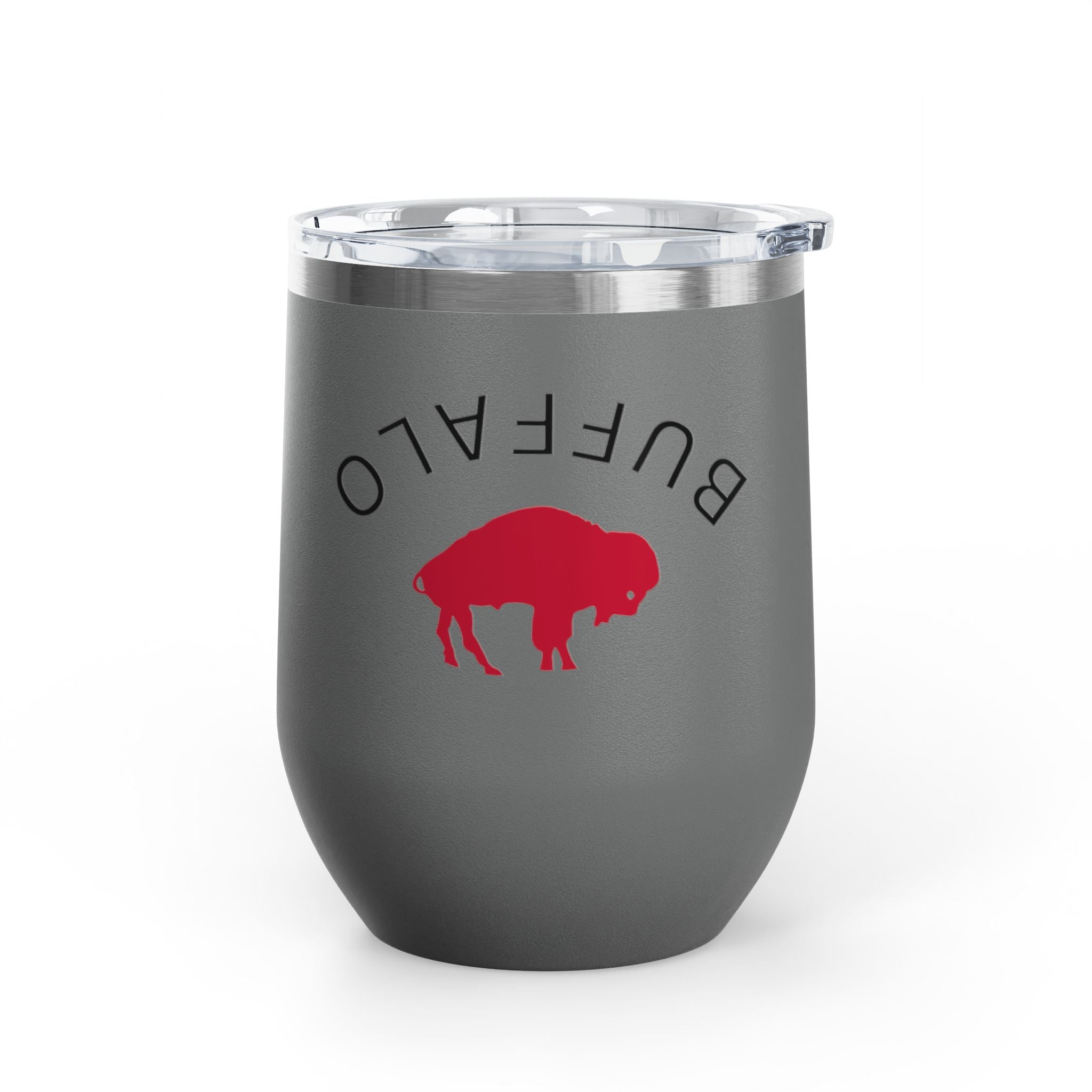 Buffalo Wine Tumbler, 12oz Insulated Drinkware for Wine Lovers, Gifts for Her, Home Bar Essentials, Outdoor Fun