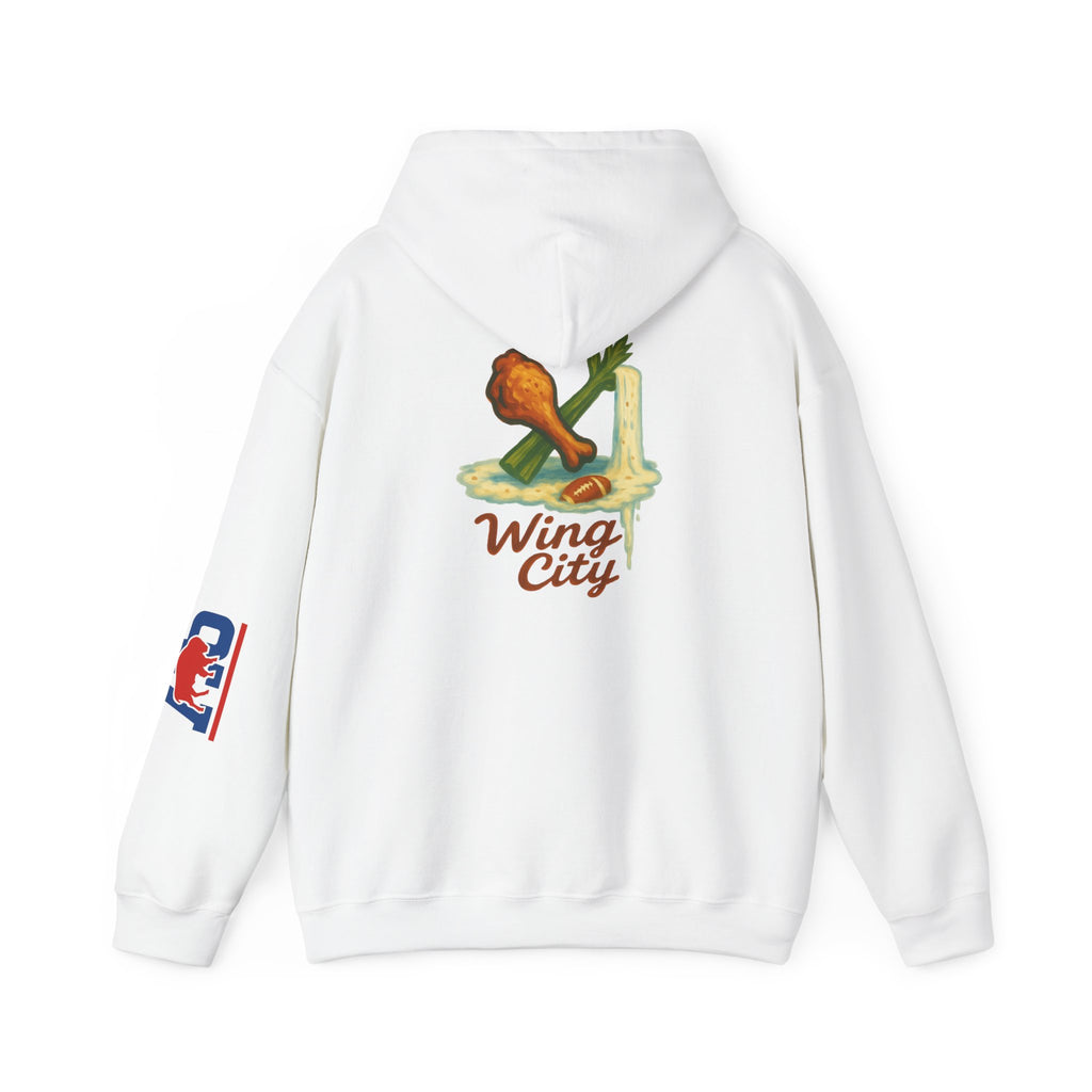 Wing City Hoodie - Retro Chicken Wing Logo Pullover