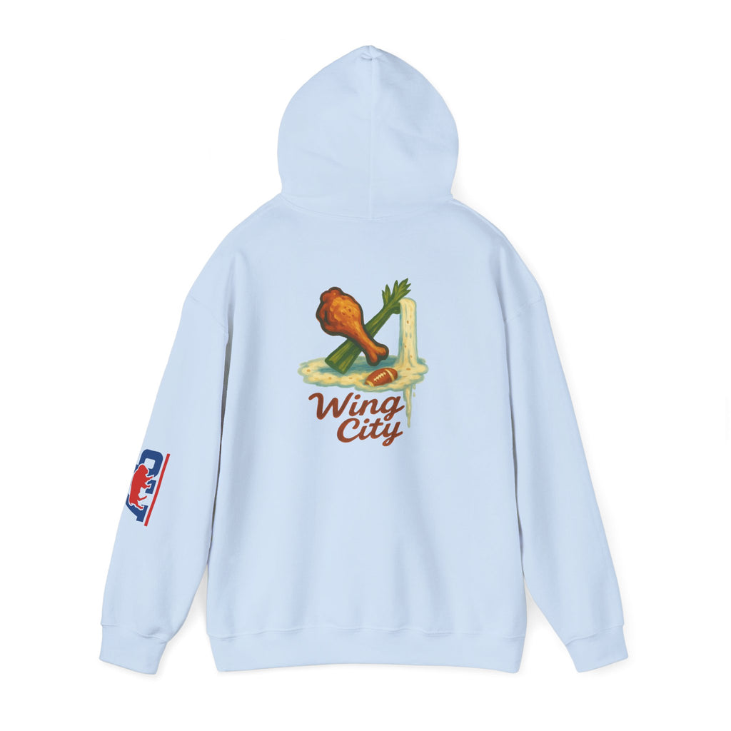 Wing City Hoodie - Retro Chicken Wing Logo Pullover