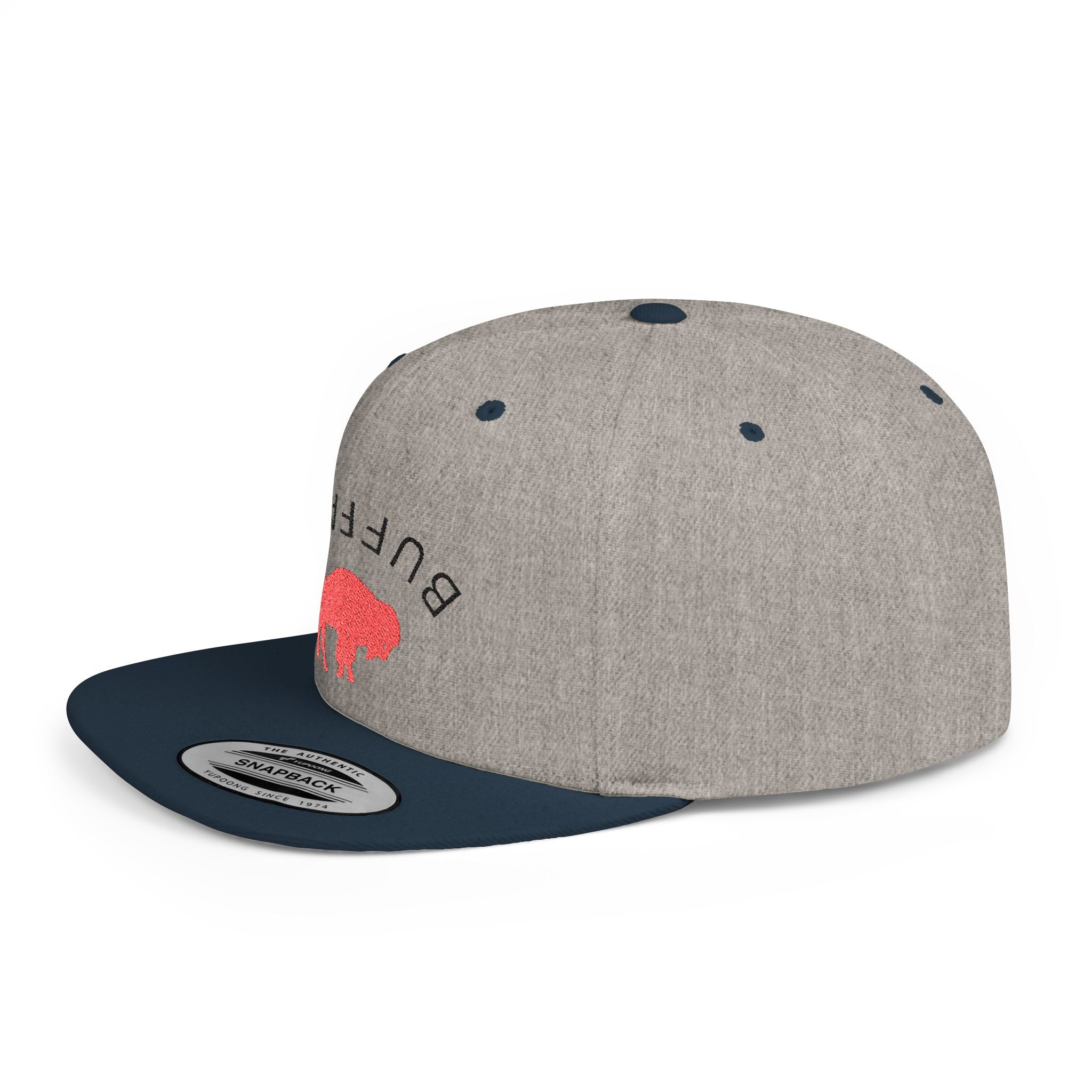 Stylish Buffalo Flat Bill Snapback Hat, Trendy Cap for Outdoor Events, Fashionable Gift for Him/Her, Casual Wear, Summer Accessories
