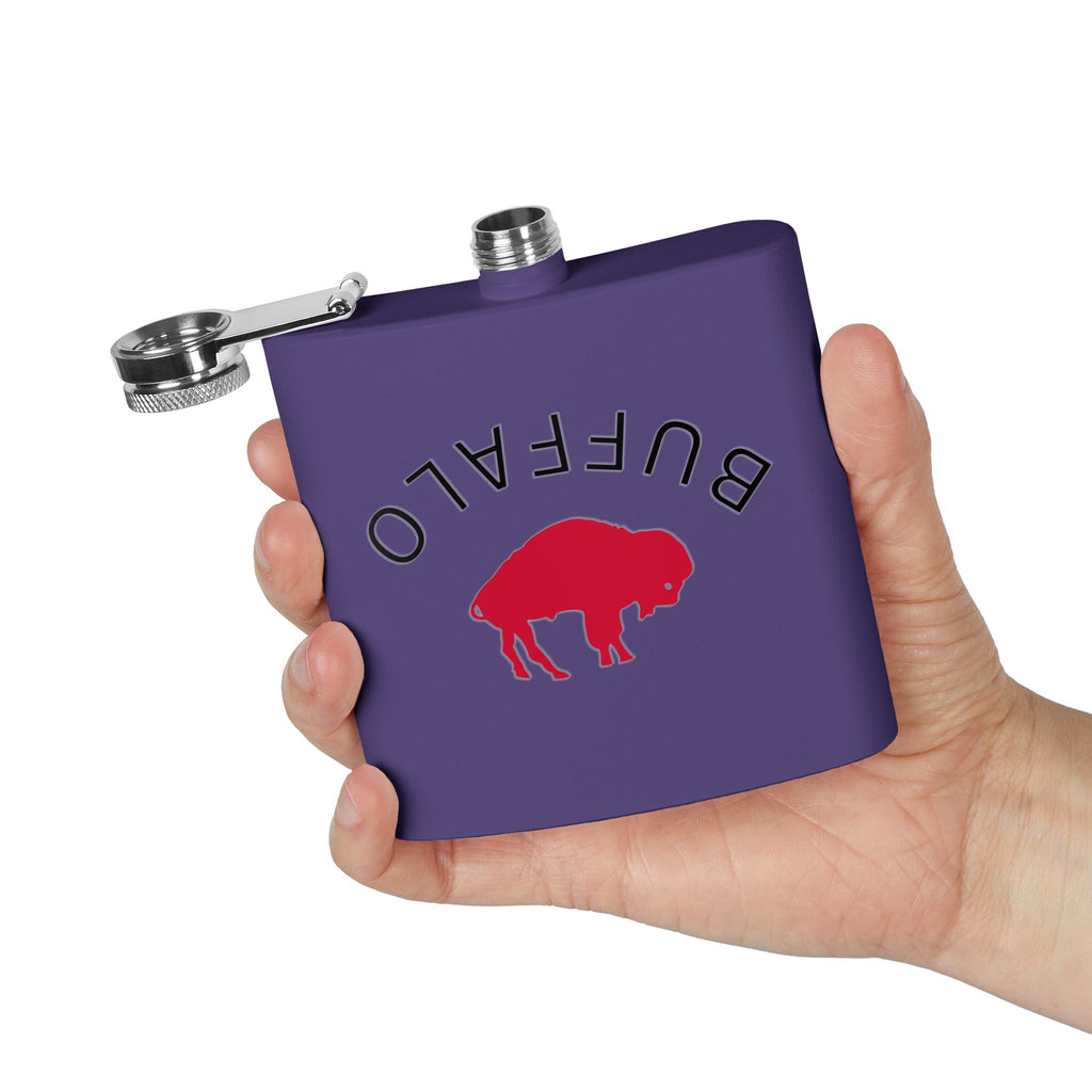 Buffalo Stainless Steel Flask, 6oz - Perfect for Gifts, Camping, Tailgating, Weddings, and Celebrations