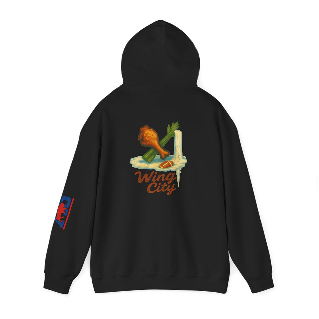 Wing City Hoodie - Retro Chicken Wing Logo Pullover