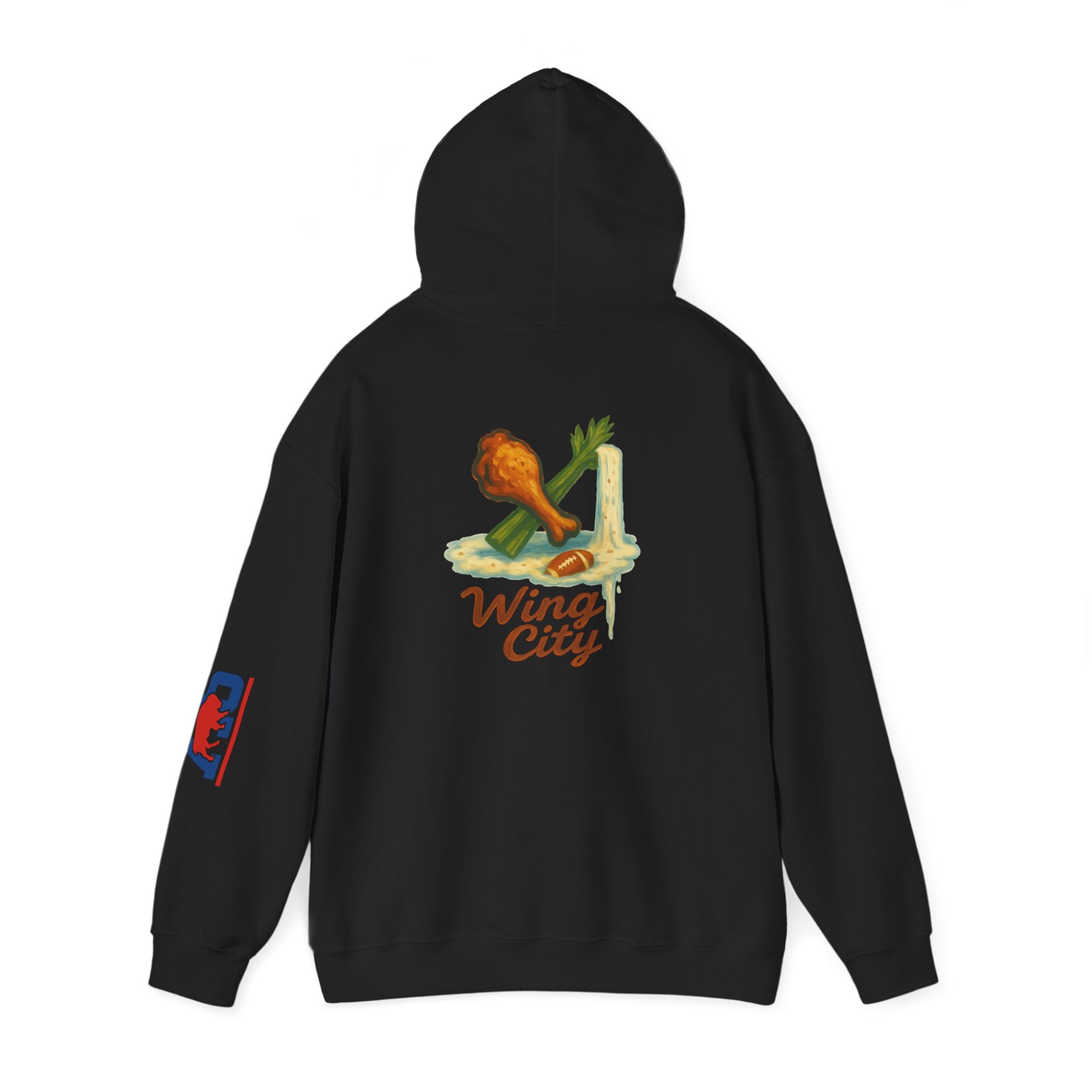 Wing City Hoodie - Retro Chicken Wing Logo Pullover