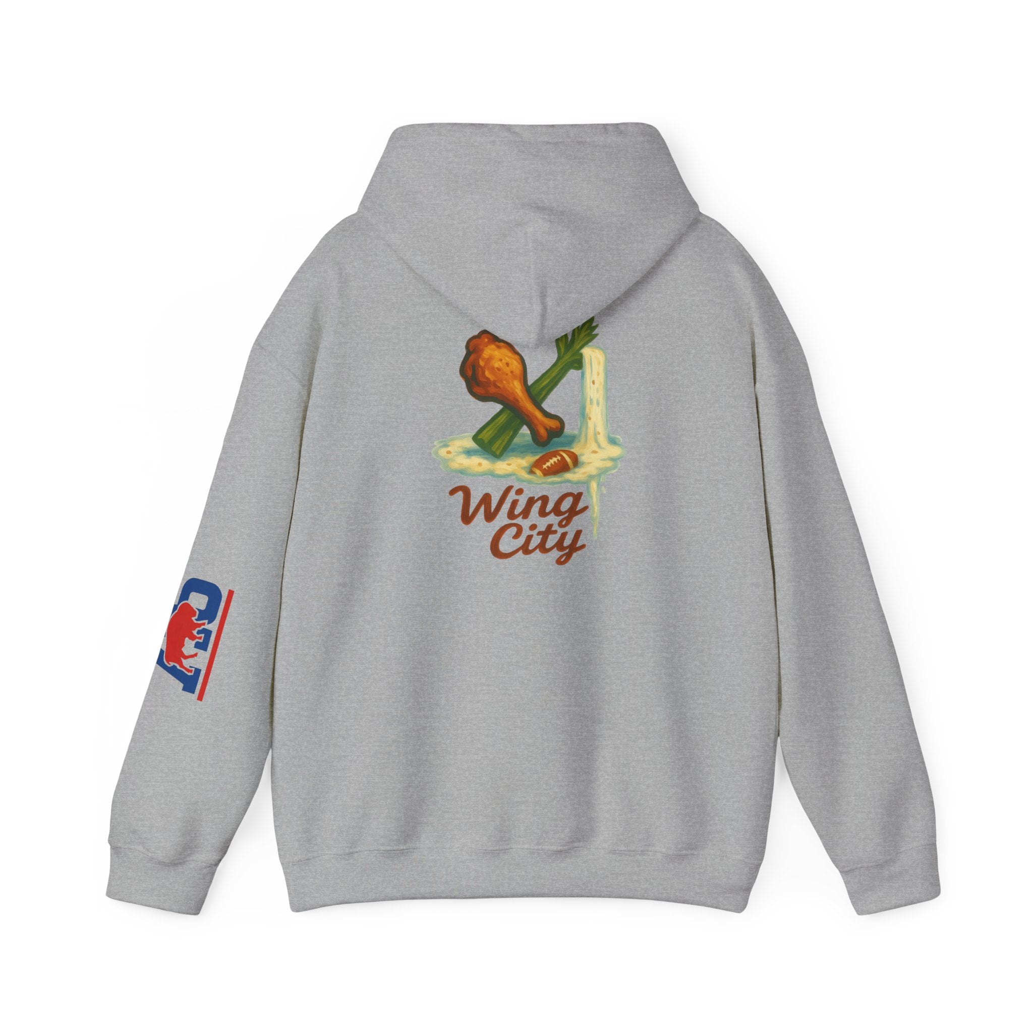 Wing City Hoodie - Retro Chicken Wing Logo Pullover