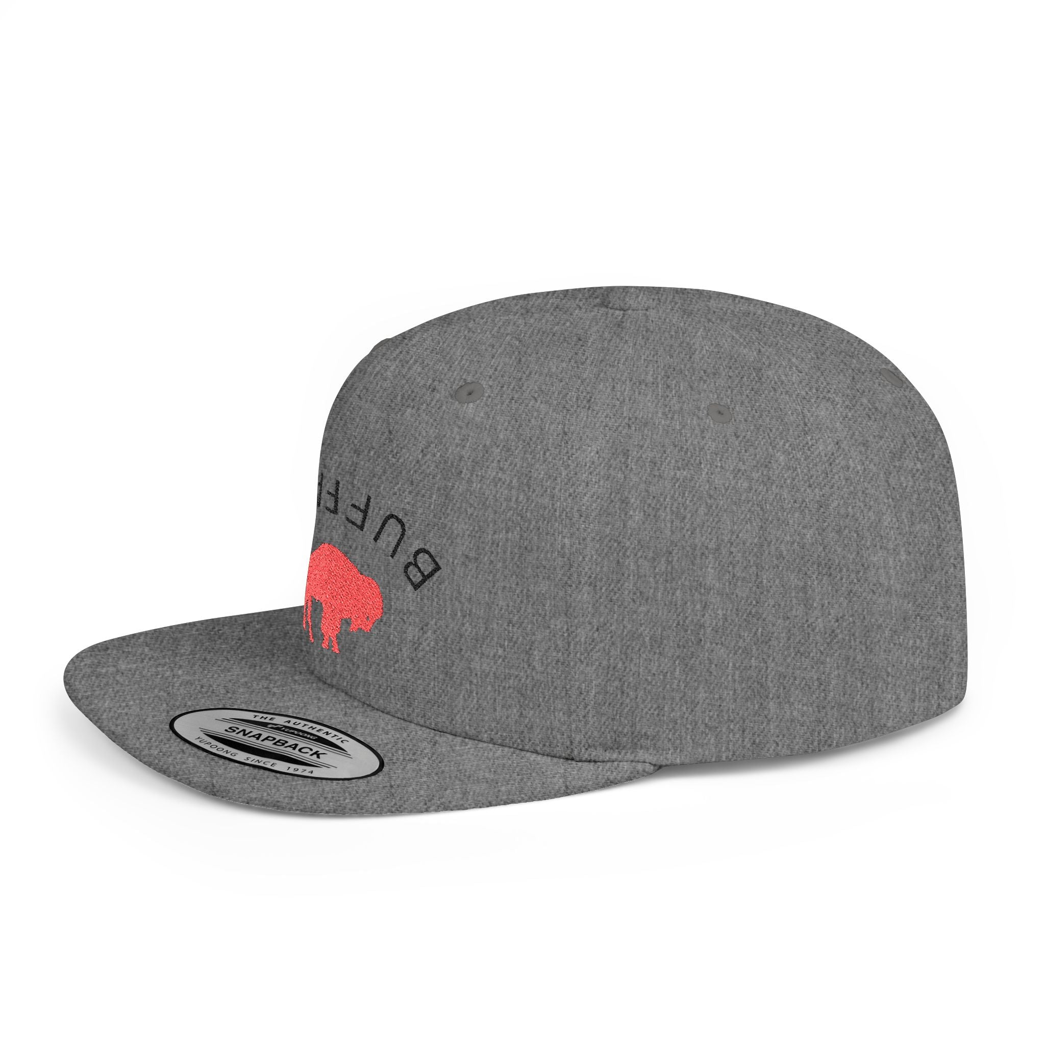 Stylish Buffalo Flat Bill Snapback Hat, Trendy Cap for Outdoor Events, Fashionable Gift for Him/Her, Casual Wear, Summer Accessories