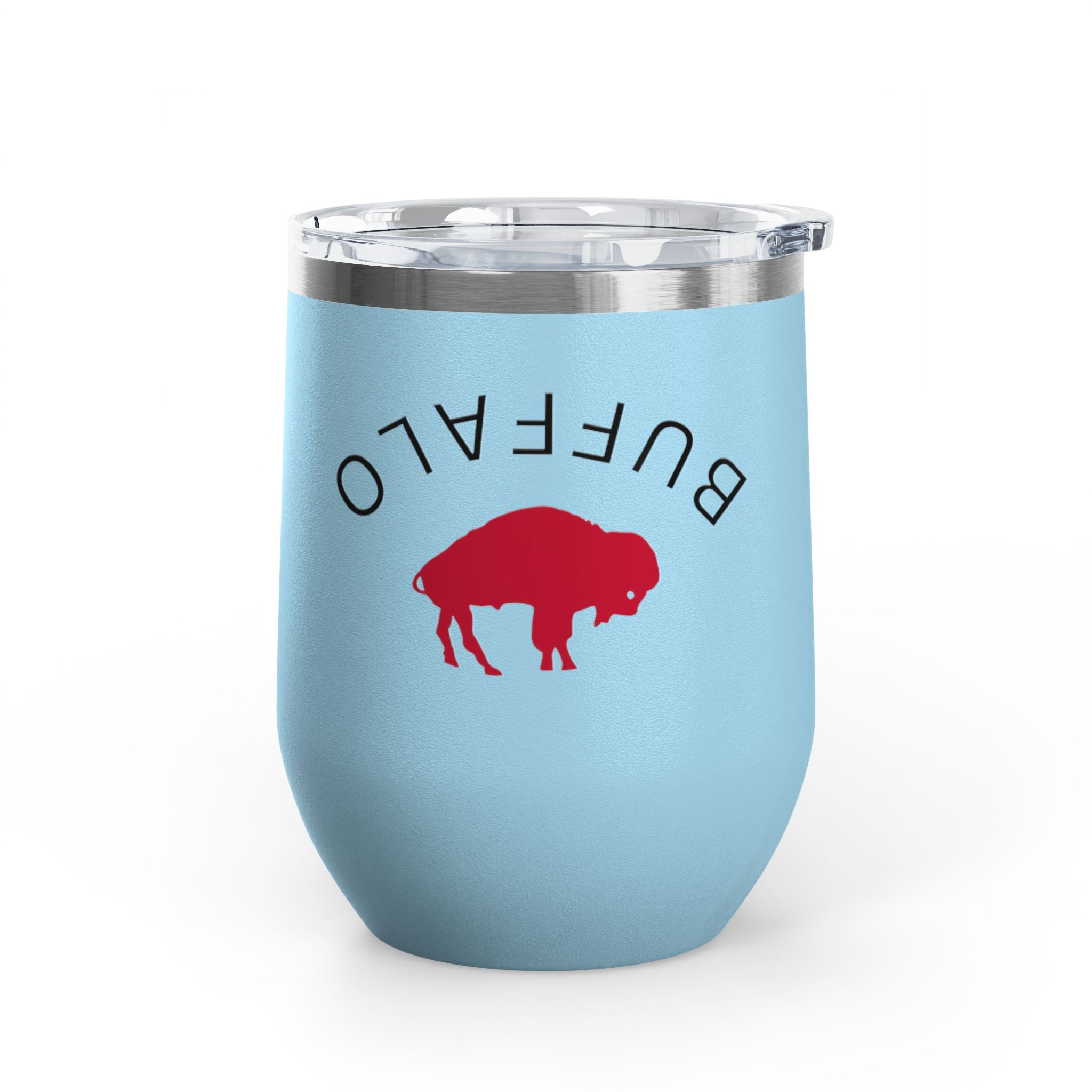 Buffalo Wine Tumbler, 12oz Insulated Drinkware for Wine Lovers, Gifts for Her, Home Bar Essentials, Outdoor Fun