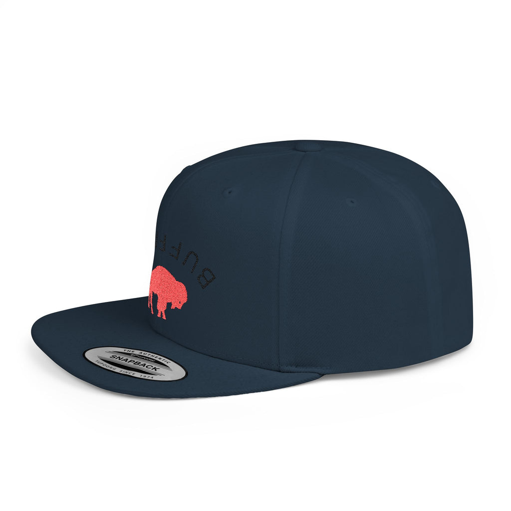 Stylish Buffalo Flat Bill Snapback Hat, Trendy Cap for Outdoor Events, Fashionable Gift for Him/Her, Casual Wear, Summer Accessories
