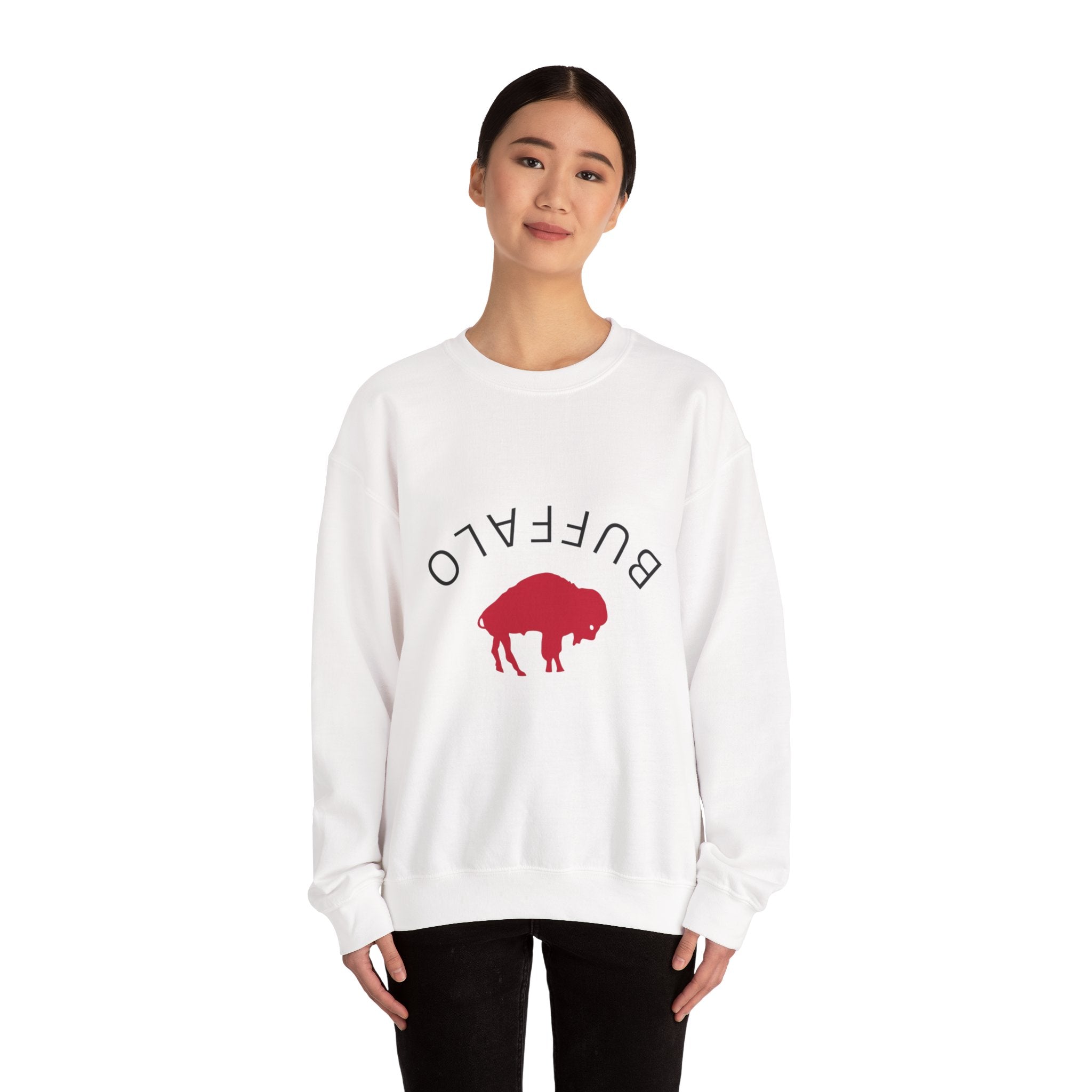 Buffalo Graphic Crewneck Sweatshirt, Cozy Unisex Sweater, Perfect Gift for Nature Lovers, Casual Wear, Spring & Fall Fashion