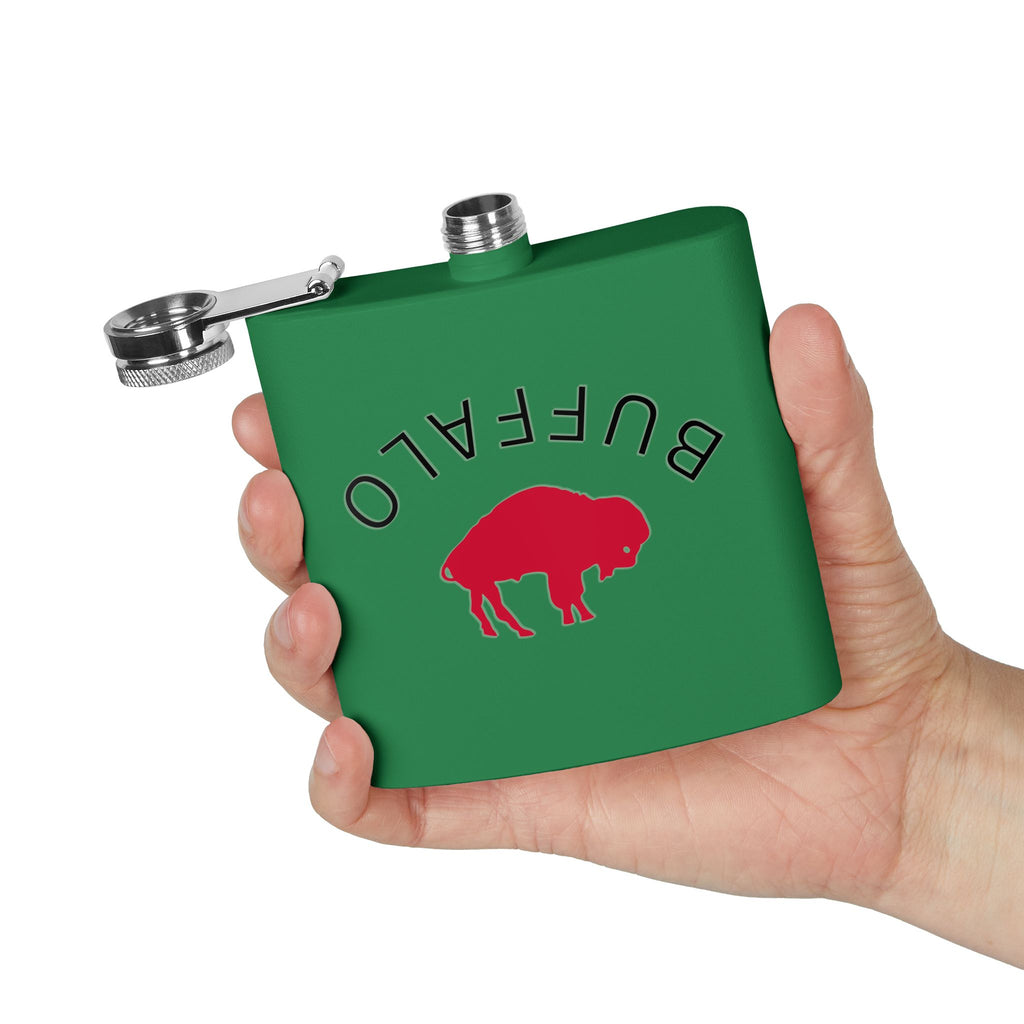 Buffalo Stainless Steel Flask, 6oz - Perfect for Gifts, Camping, Tailgating, Weddings, and Celebrations