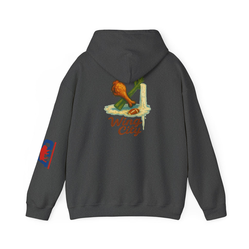 Wing City Hoodie - Retro Chicken Wing Logo Pullover