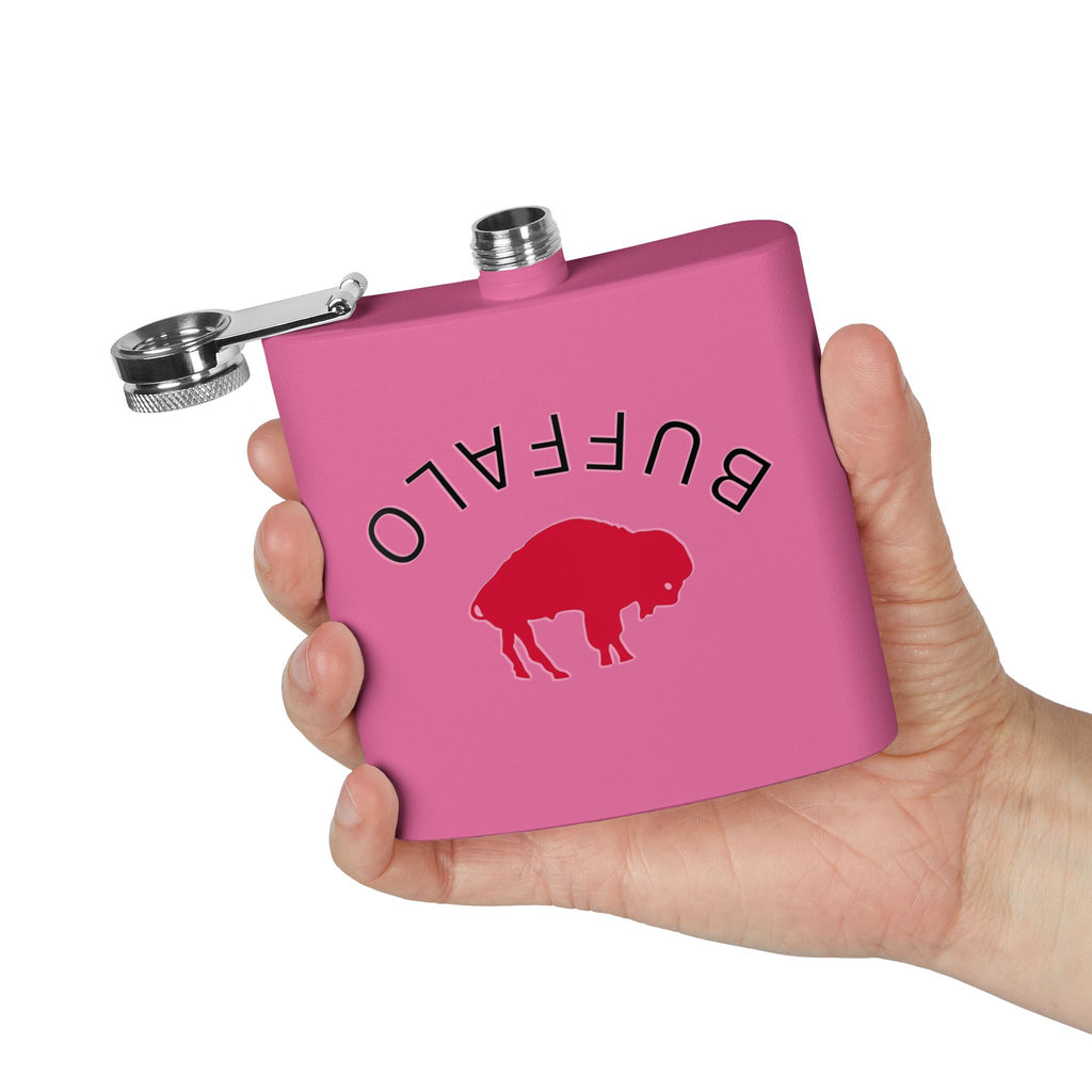 Buffalo Stainless Steel Flask, 6oz - Perfect for Gifts, Camping, Tailgating, Weddings, and Celebrations