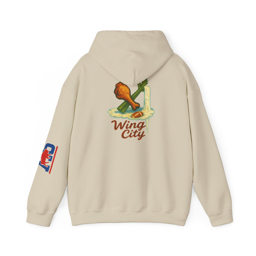 Wing City Hoodie - Retro Chicken Wing Logo Pullover