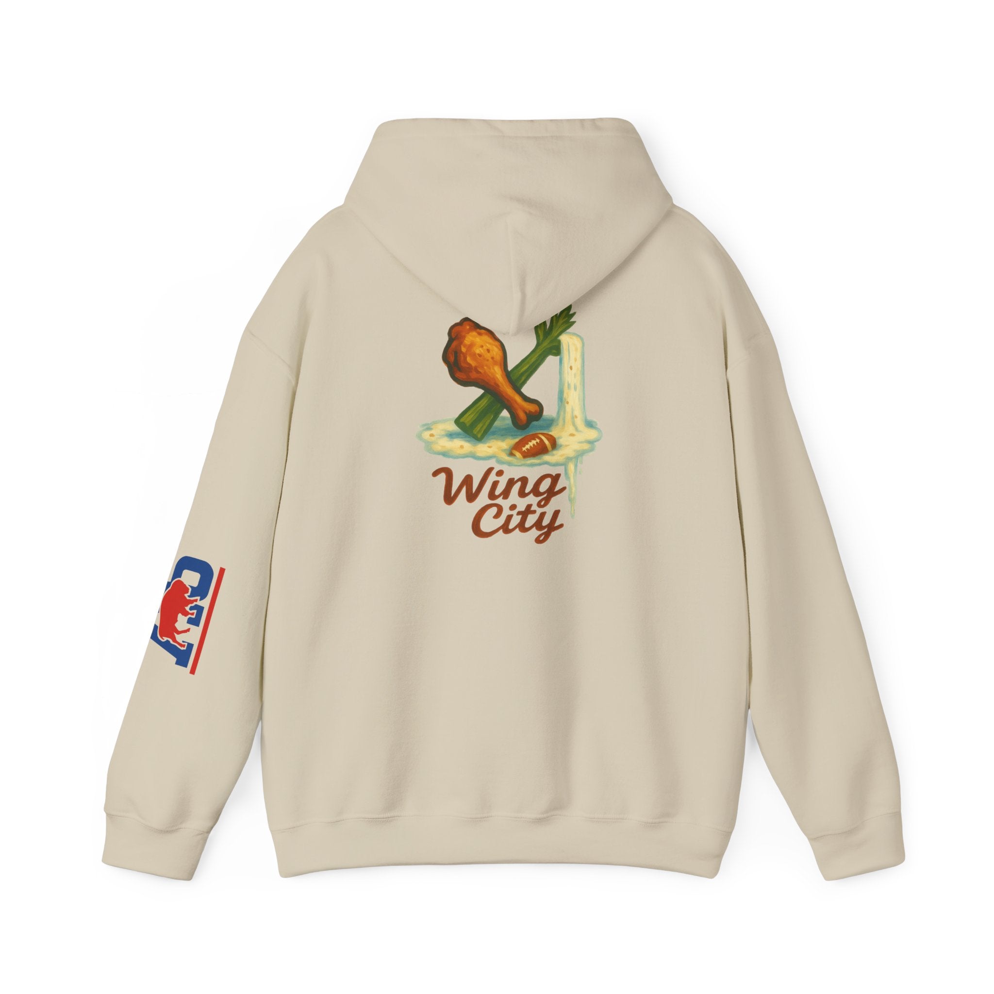Wing City Hoodie - Retro Chicken Wing Logo Pullover
