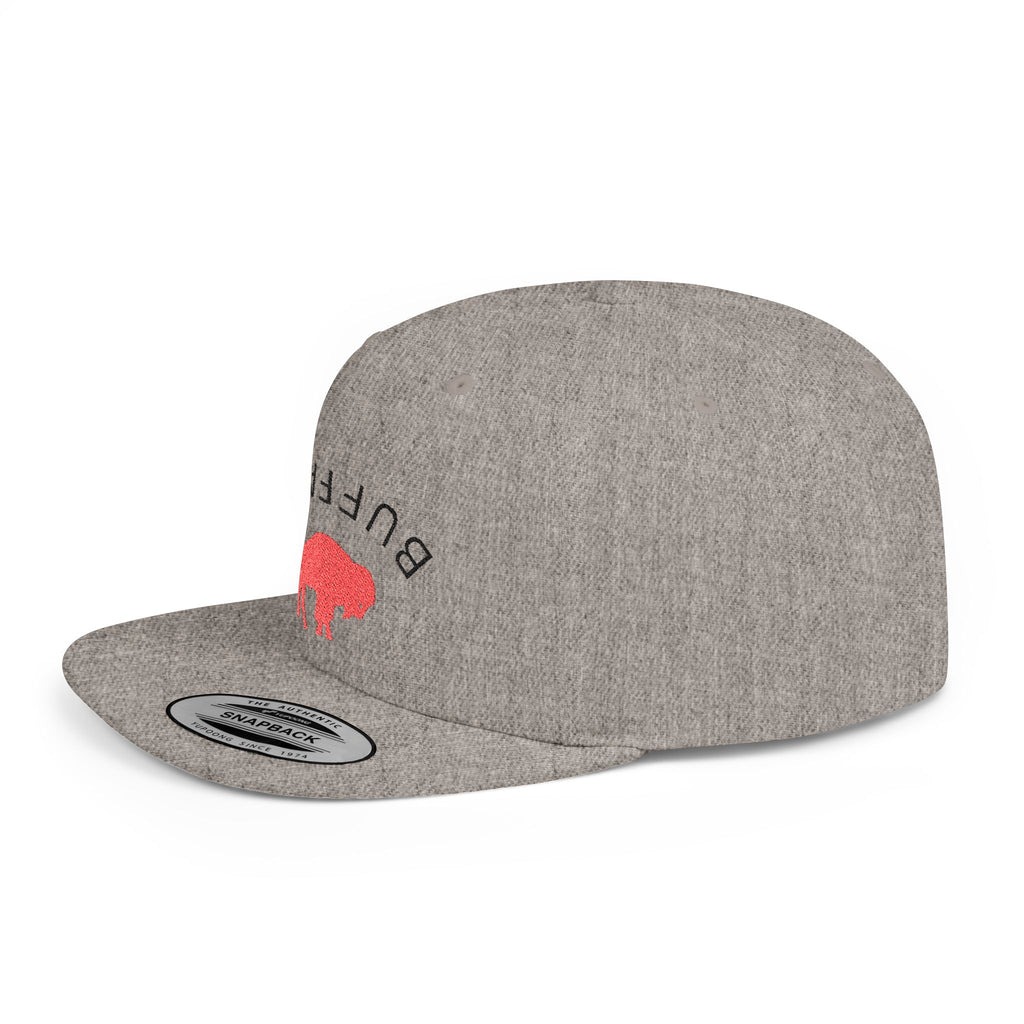 Stylish Buffalo Flat Bill Snapback Hat, Trendy Cap for Outdoor Events, Fashionable Gift for Him/Her, Casual Wear, Summer Accessories