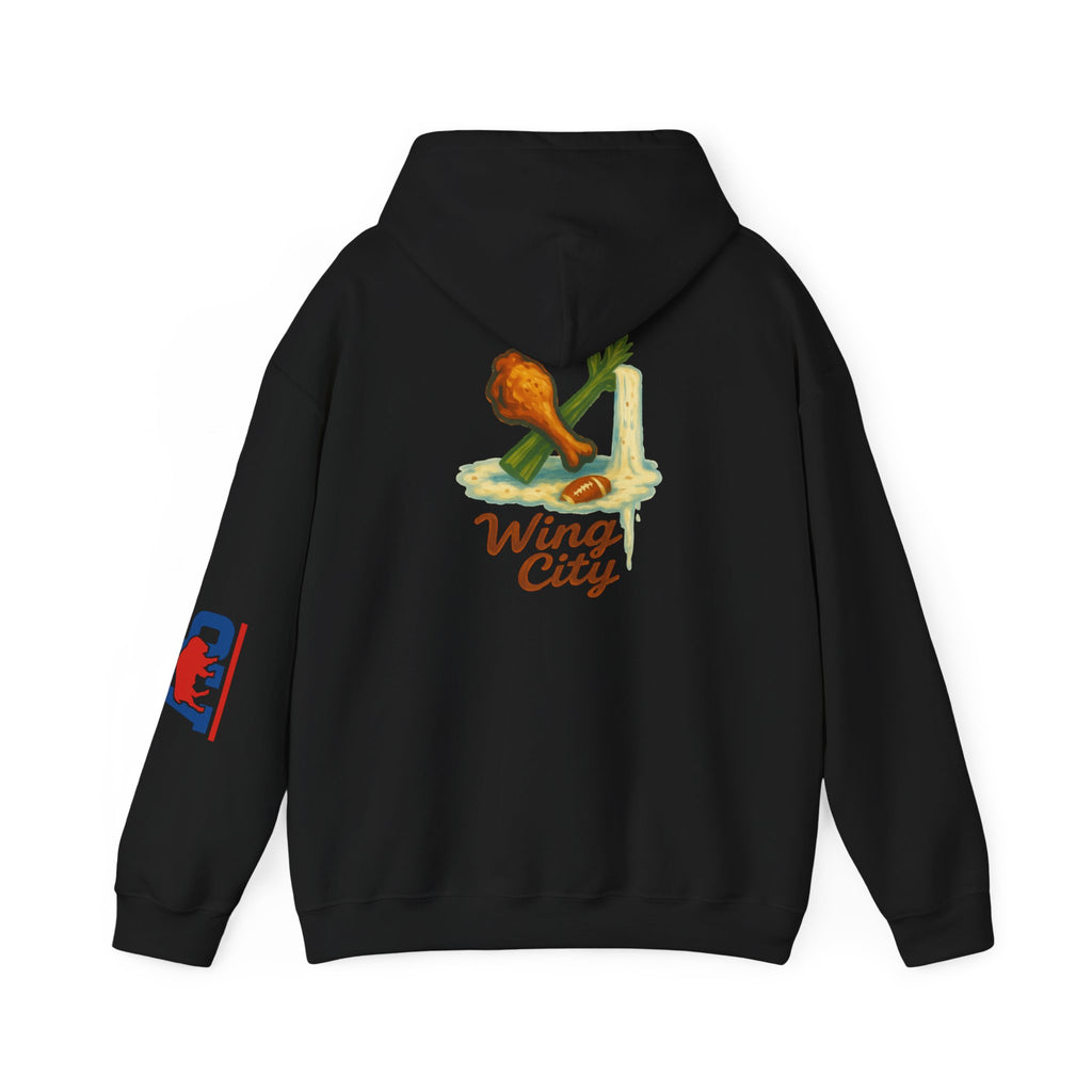 Wing City Hoodie - Retro Chicken Wing Logo Pullover