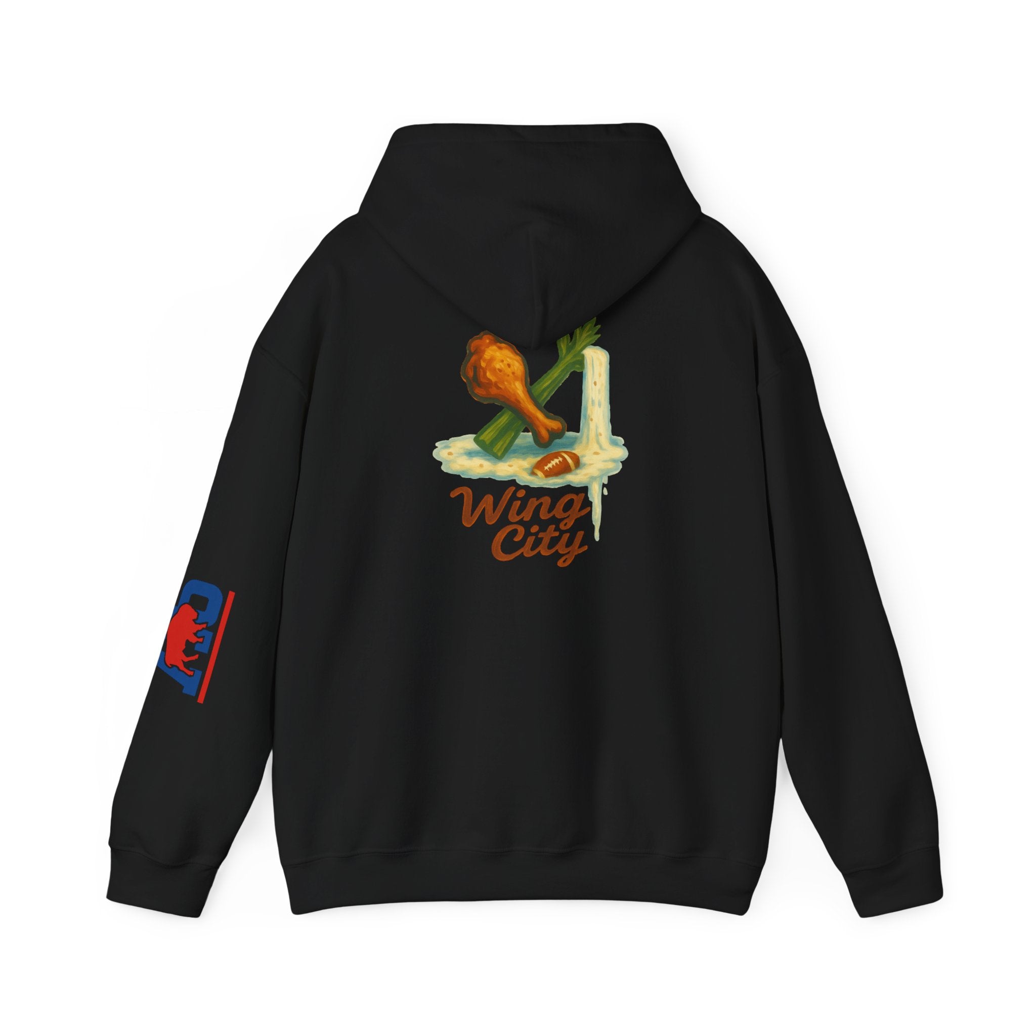 Wing City Hoodie - Retro Chicken Wing Logo Pullover