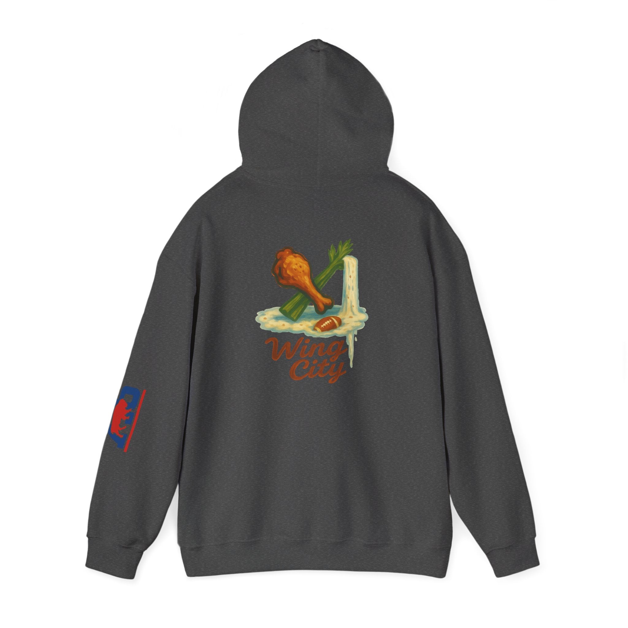 Wing City Hoodie - Retro Chicken Wing Logo Pullover