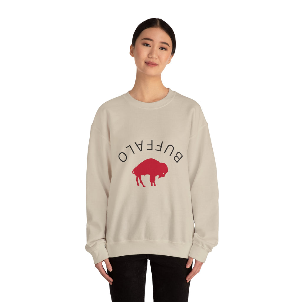 Buffalo Graphic Crewneck Sweatshirt, Cozy Unisex Sweater, Perfect Gift for Nature Lovers, Casual Wear, Spring & Fall Fashion