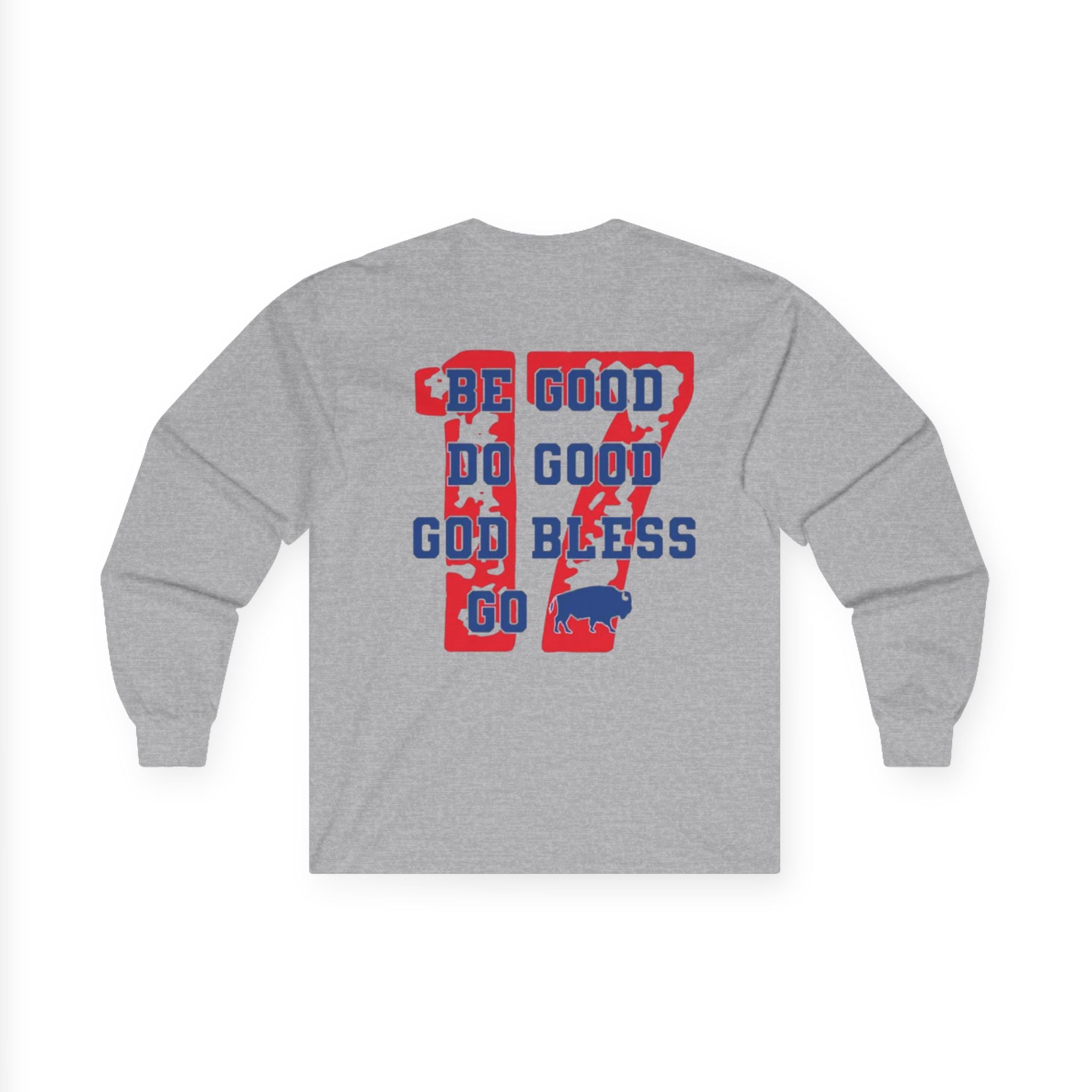 Buffalo Spirit Long Sleeve Tee, Unisex Shirt for Sports Fans, Gift for Game-Day, Celebrations, Casual Wear, Be Good Go Bless